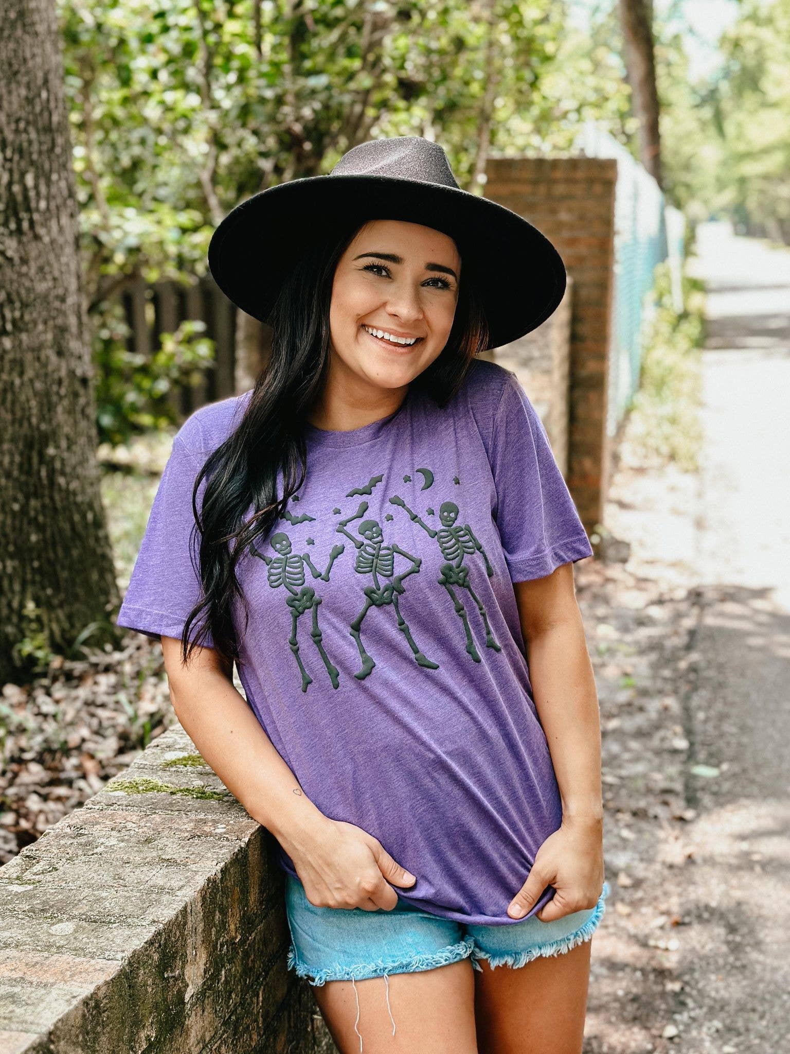 Dancing Skeletons Spooky Puff Tee Hoodie, Sweatshirt | PodTeesHub.com