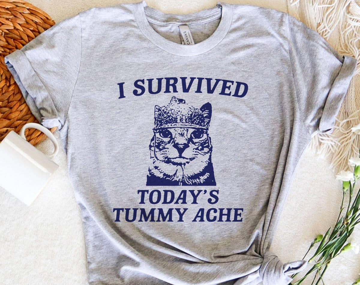 I Survived Todays Tummy Ache - Funny Weird Animal T-Shirt Hoodie, Sweatshirt | PodTeesHub.com