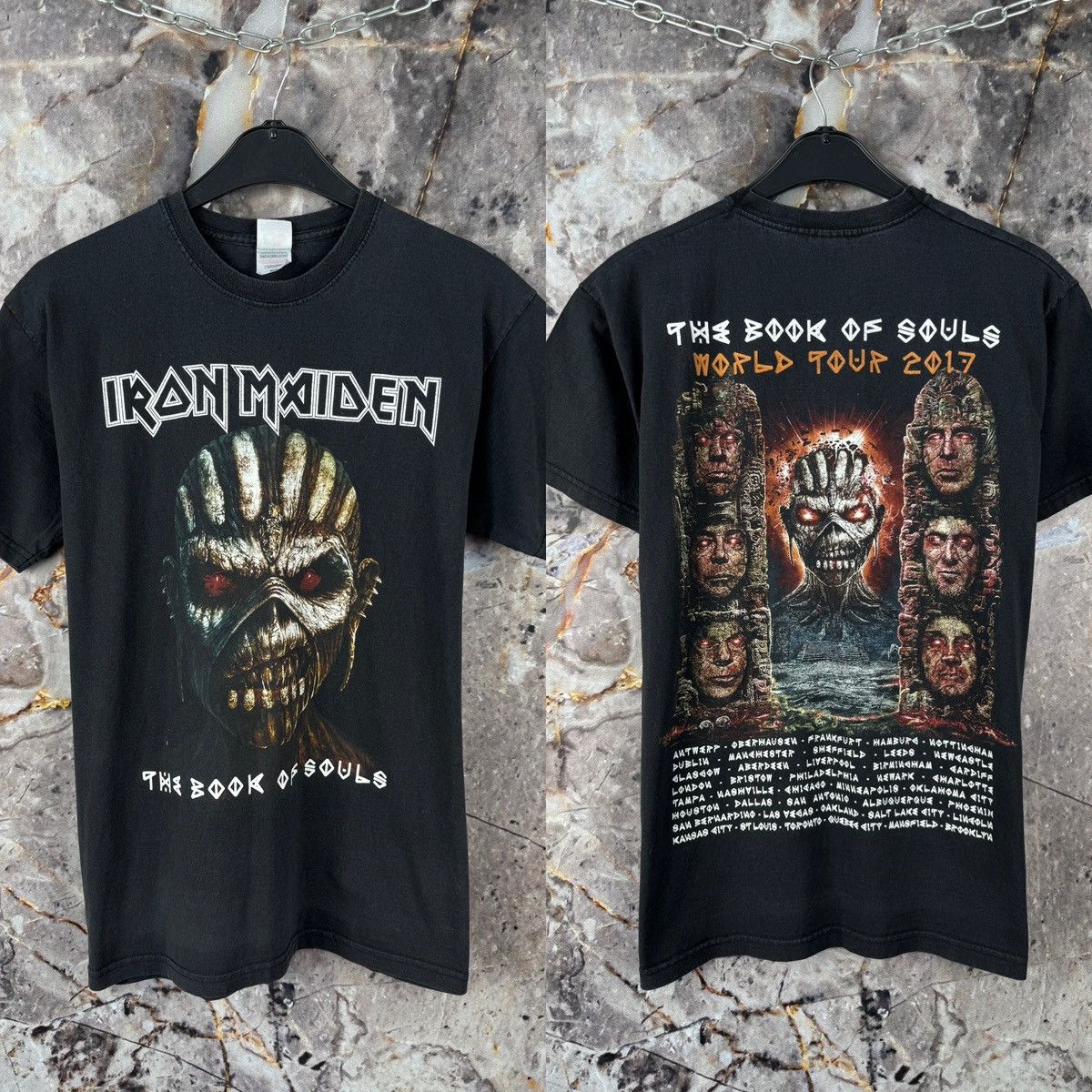 Maiden Iron Maiden 2017 World Tour The Book Of Souls Tee Size M Hoodie, Sweatshirt | PodTeesHub.com