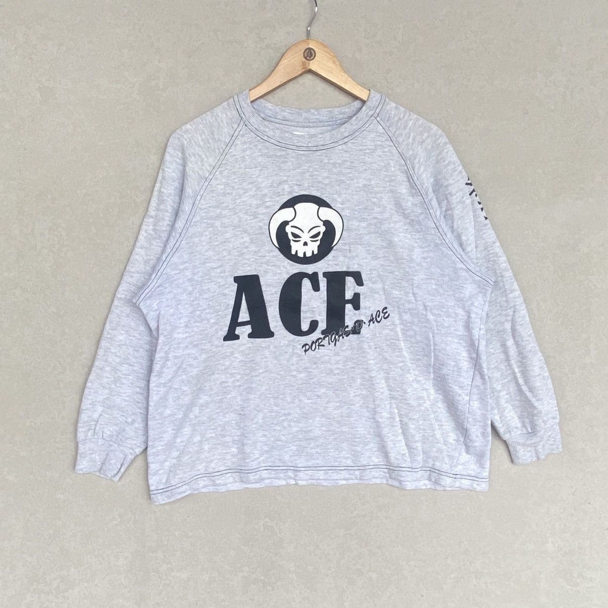 Other Vintage Grey Ace Anime Printed Crewneck Sweatshirt Graycolor T-Shirts, Hoodie | PodTeesHub.com