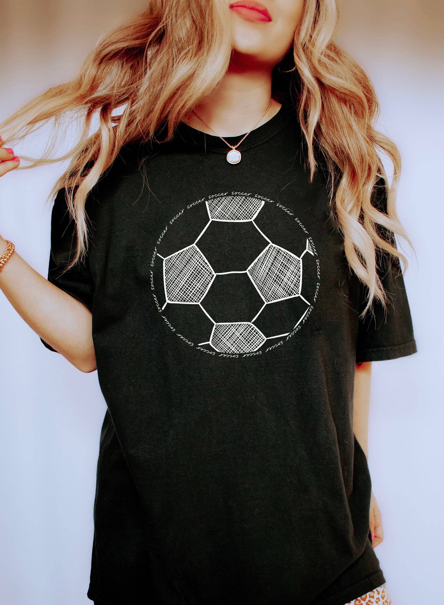 Chic Soccer Ball Word Art Wh Sports T-Shirt Hoodie, Sweatshirt | PodTeesHub.com