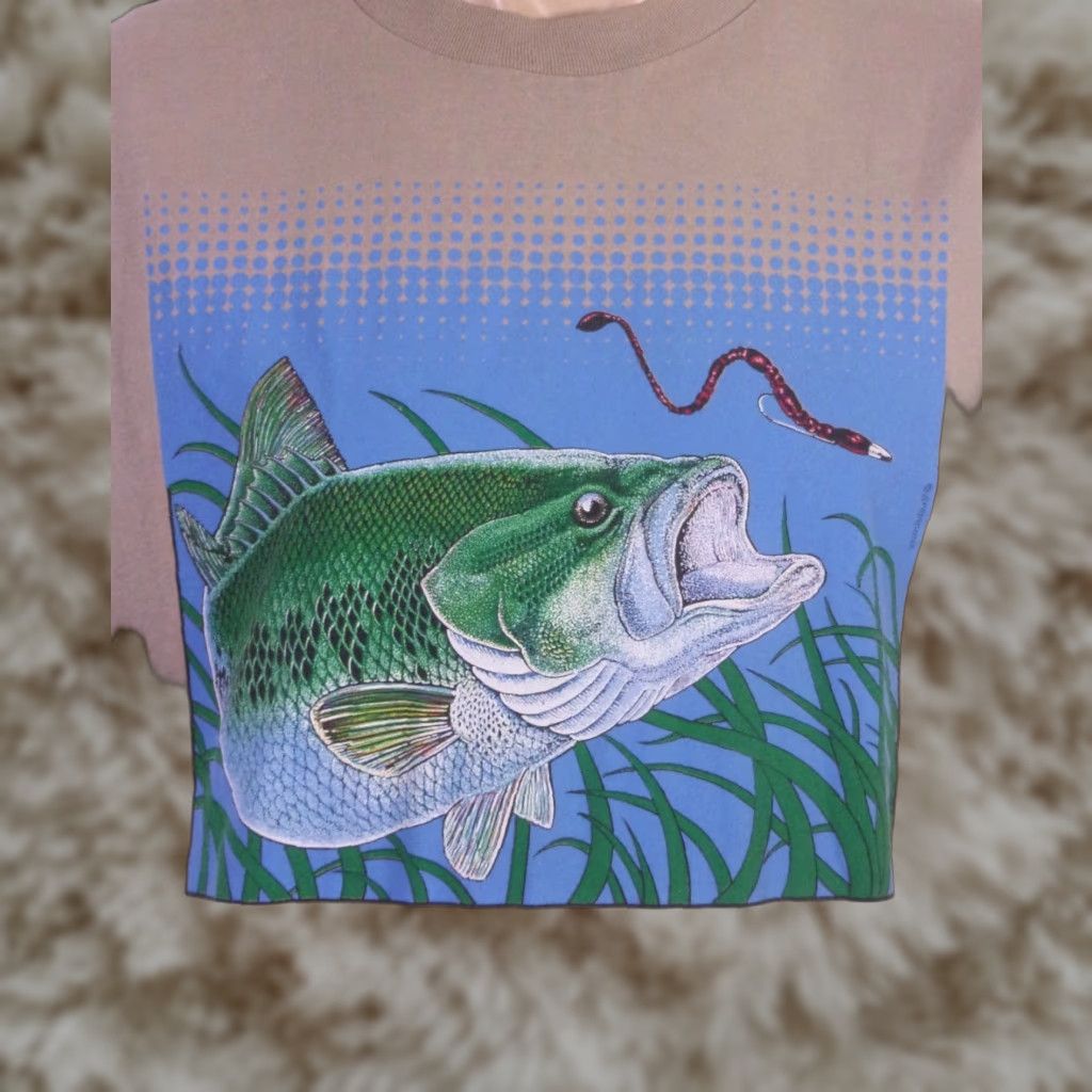 Fruit Loom Vintage Fruit Loom Print 90s 00s Bass Fishing Nature Multic T-Shirts, Hoodie, Sweatshirt