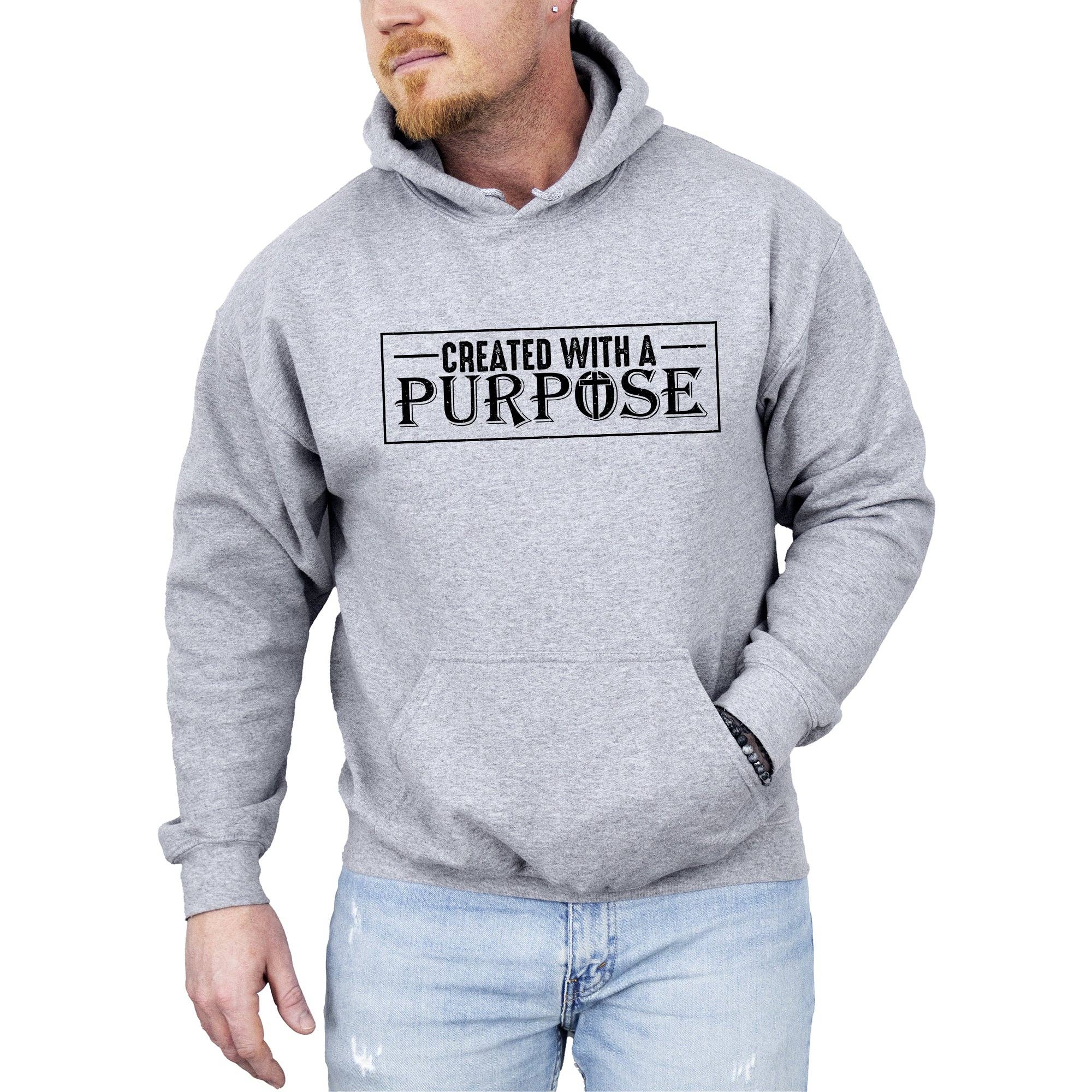 Created with A Purpose, Christian Religious Hoodie T-Shirts, Sweatshirt | PodTeesHub.com