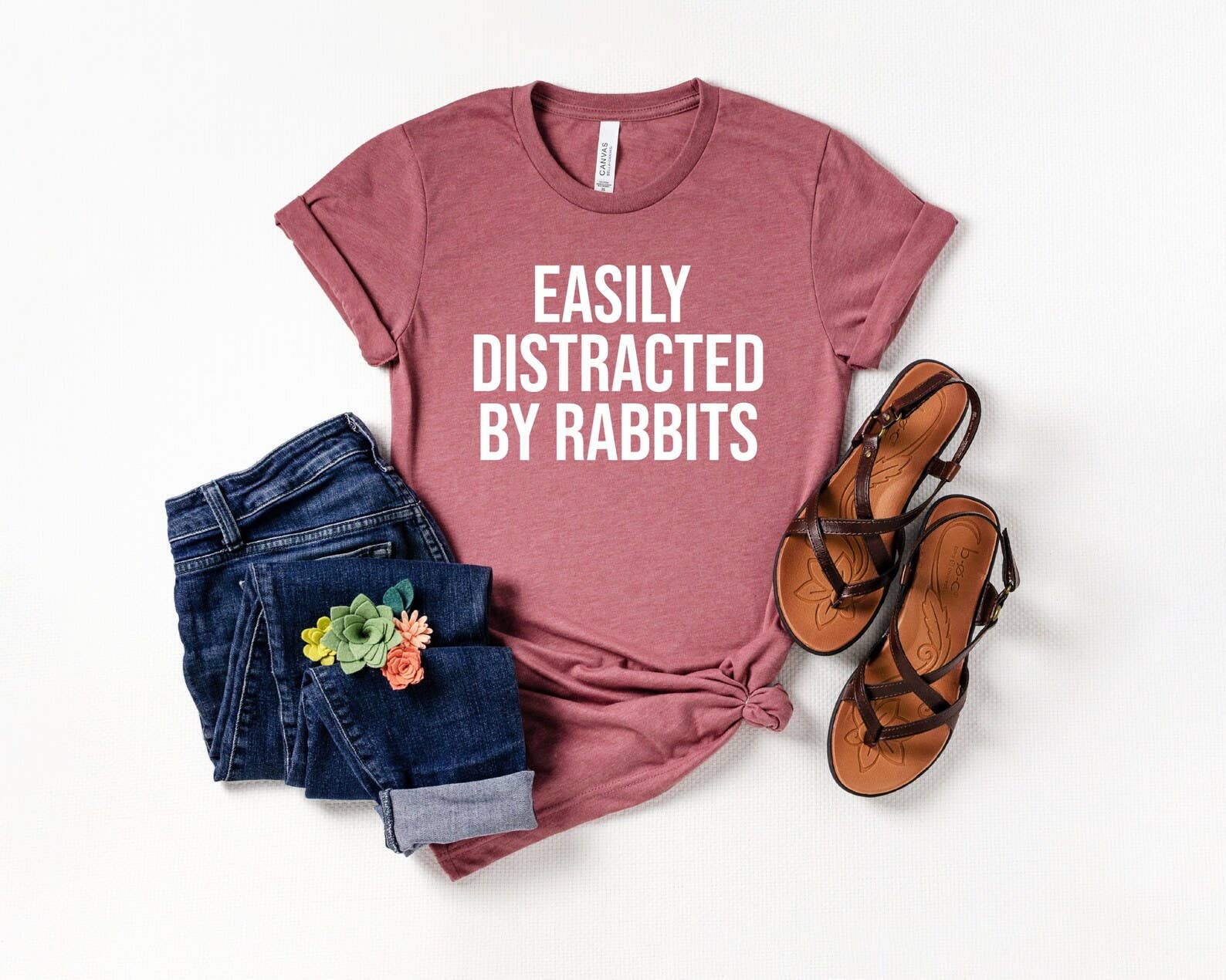 Easily Distracted By Rabbits T-Shirt Hoodie, Sweatshirt | PodTeesHub.com