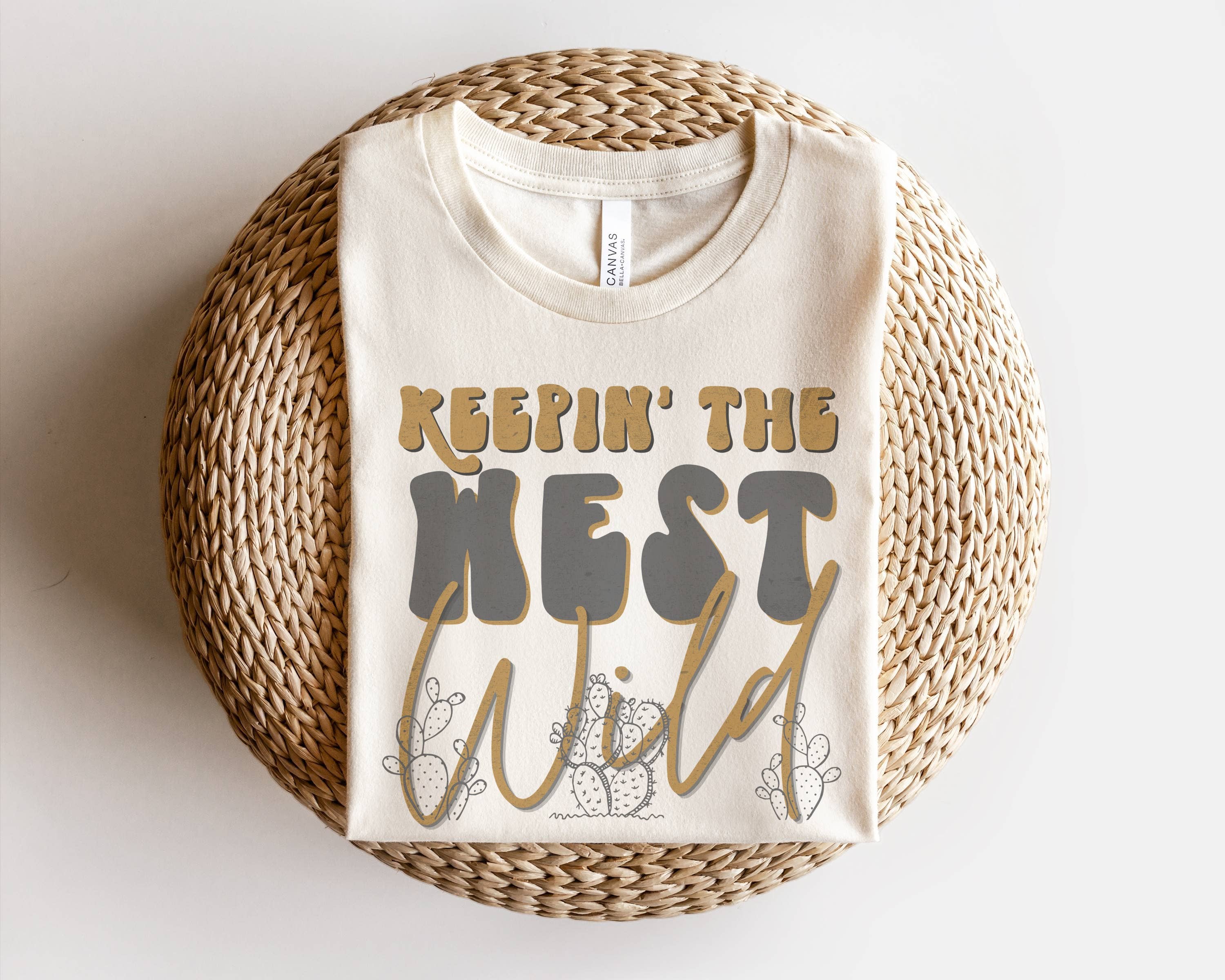 Keeping the West Wild Women's Graphic Tee Western Tees Hoodie, Sweatshirt | PodTeesHub.com