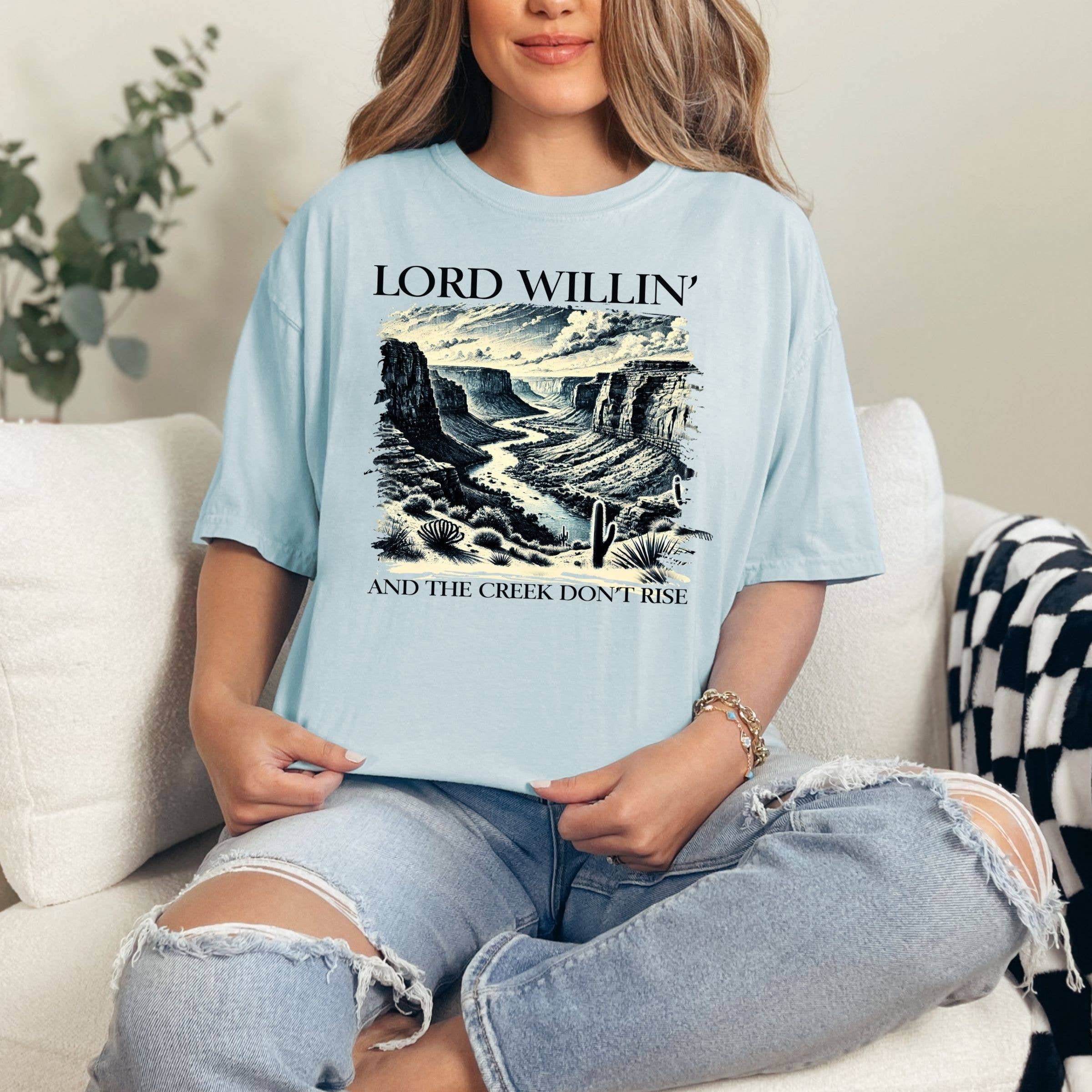 Lord Willin' Christian Floral Spring Graphic Tee Hoodie, Sweatshirt | PodTeesHub.com
