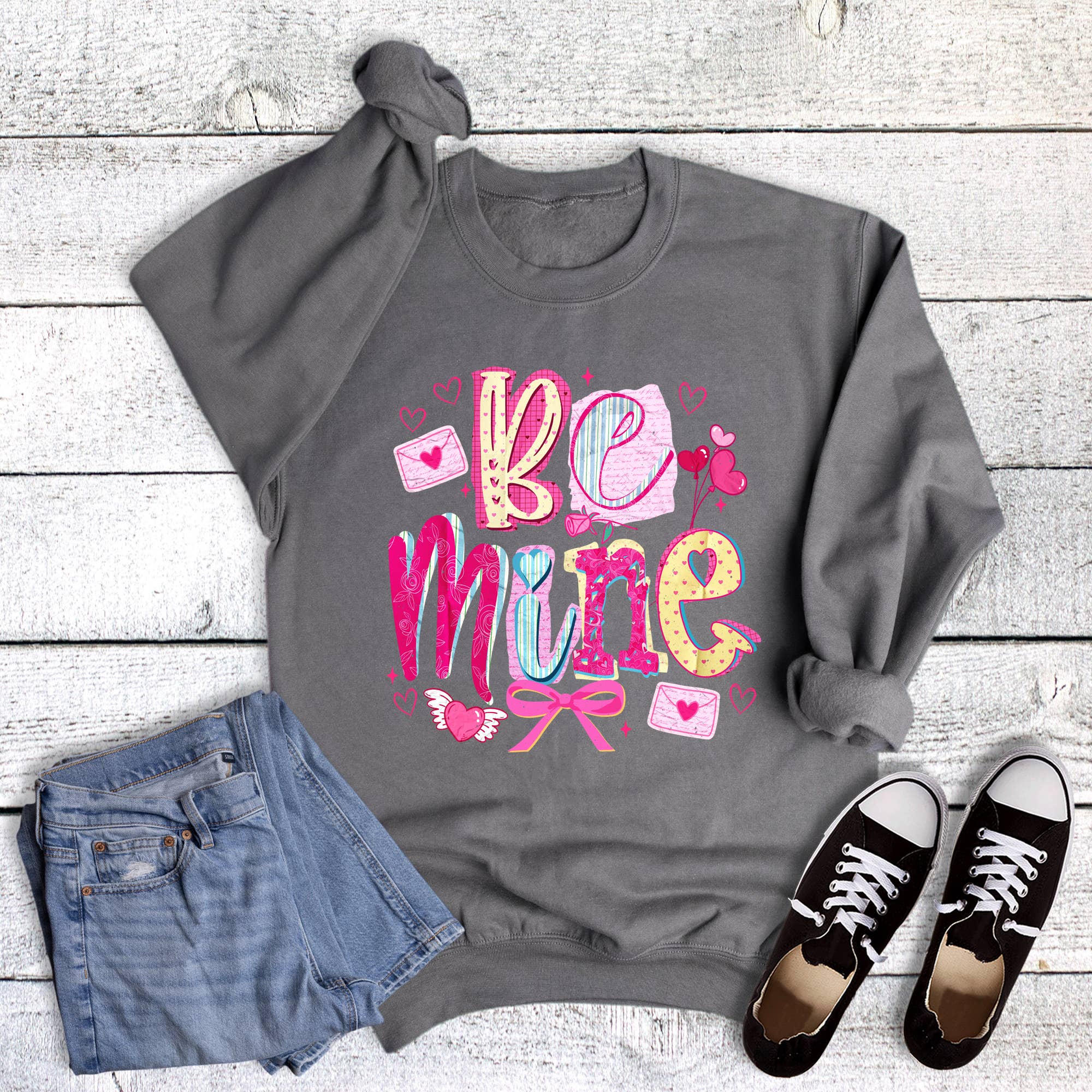 Valentine Be Mine Magazine Letters Sweatshirt T-Shirts, Hoodie | PodTeesHub.com