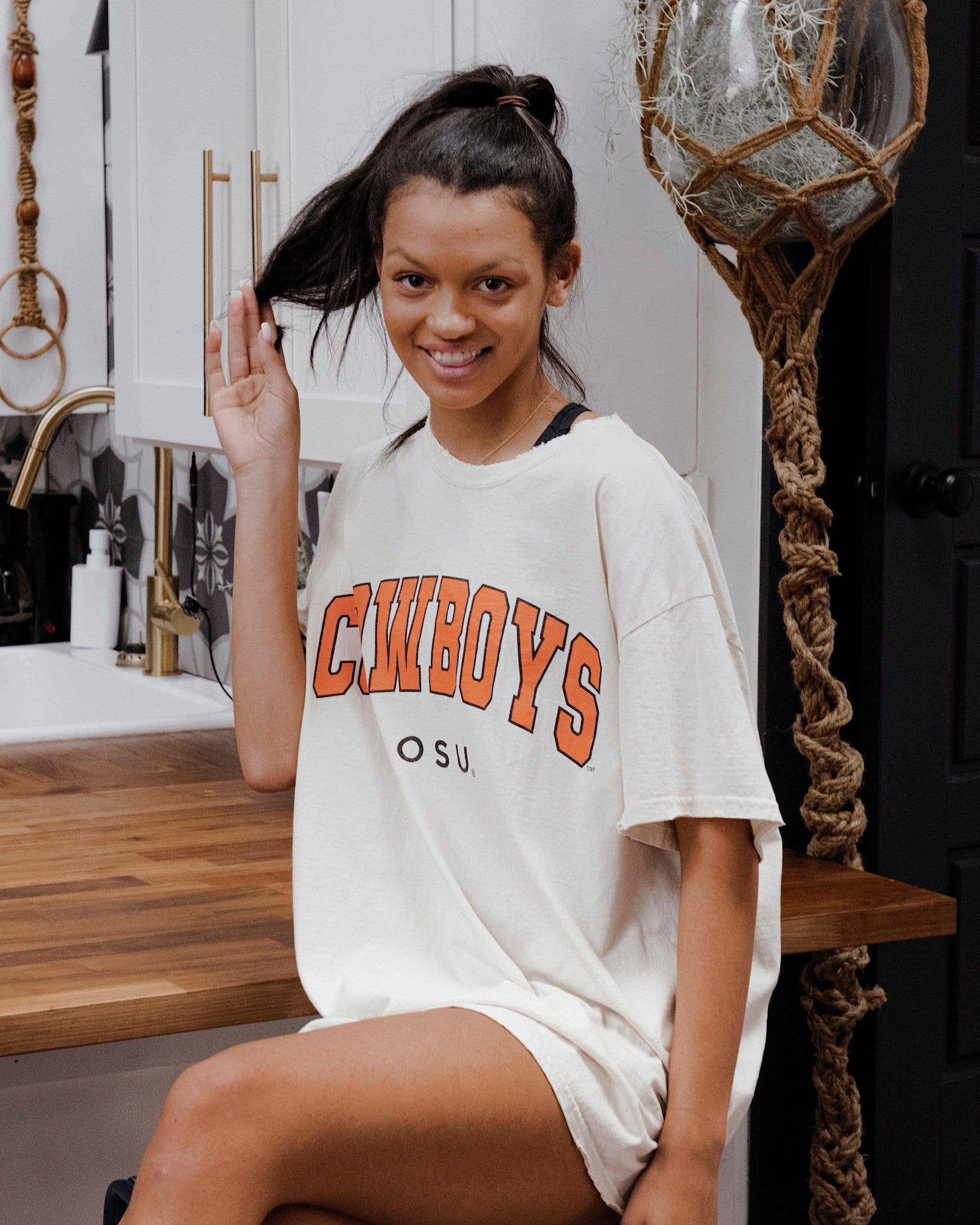 Osu Cowboys Filled Gault Off White Thrifted Tee Hoodie, Sweatshirt | PodTeesHub.com