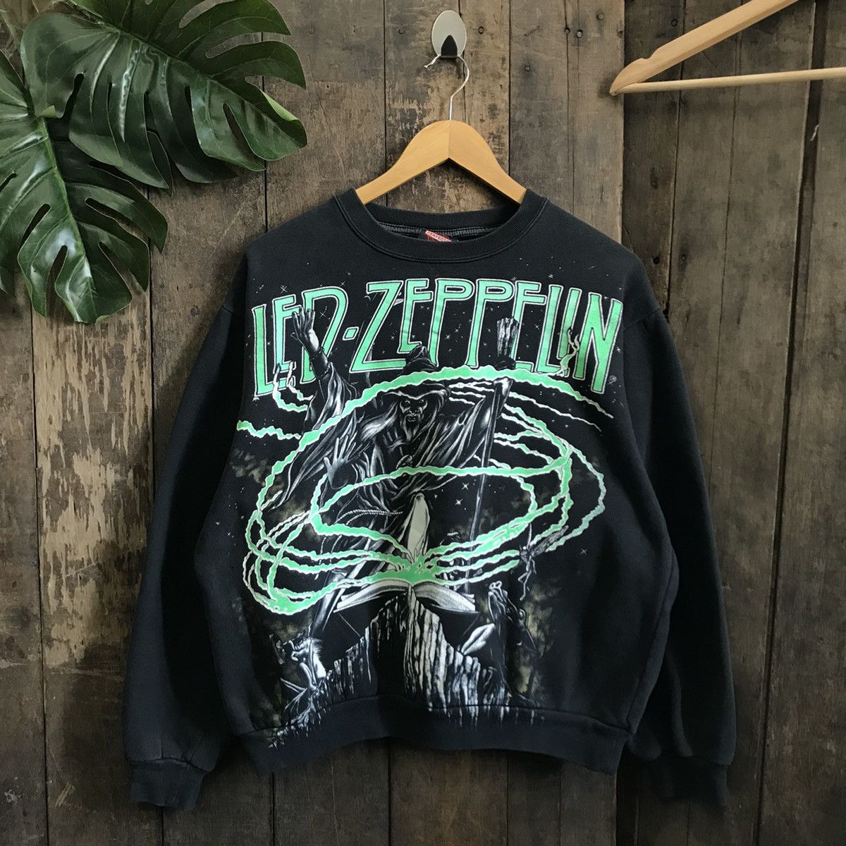 Vintage Led Zepplin Overprint Crewneck T-Shirts, Hoodie, Sweatshirt | PodTeesHub.com
