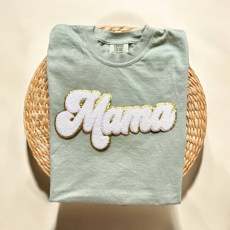 Comfort Colors Chenille Patch Mama Shirt, Mother's Day Gifts Hoodie, Sweatshirt | PodTeesHub.com