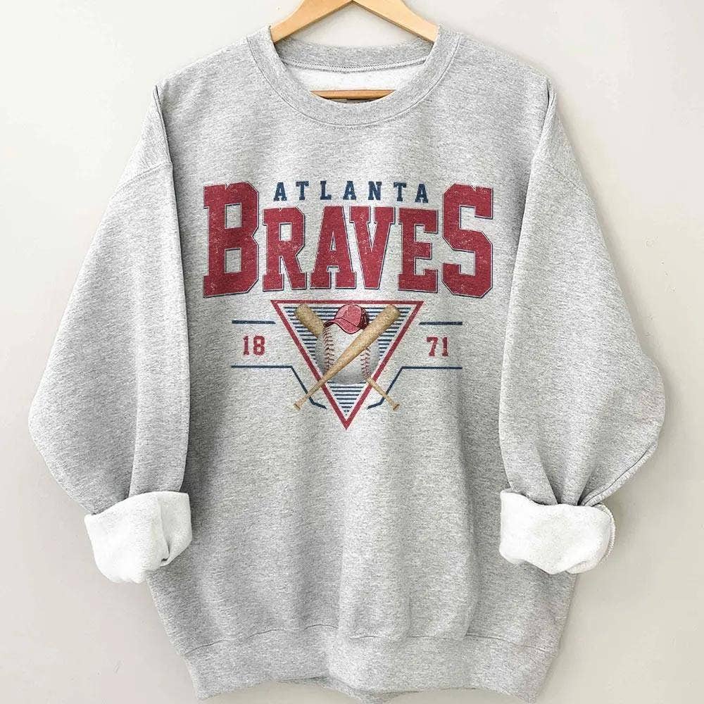 Atlanta Baseball Vintage Est. 1871 Crewneck Sweatshirt T-Shirts, Hoodie | PodTeesHub.com