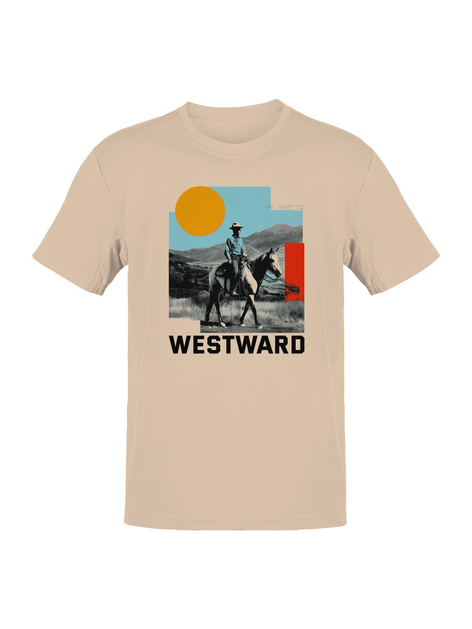 Westward Cowboy Ride Vista Men's T-Shirt Hoodie, Sweatshirt | PodTeesHub.com