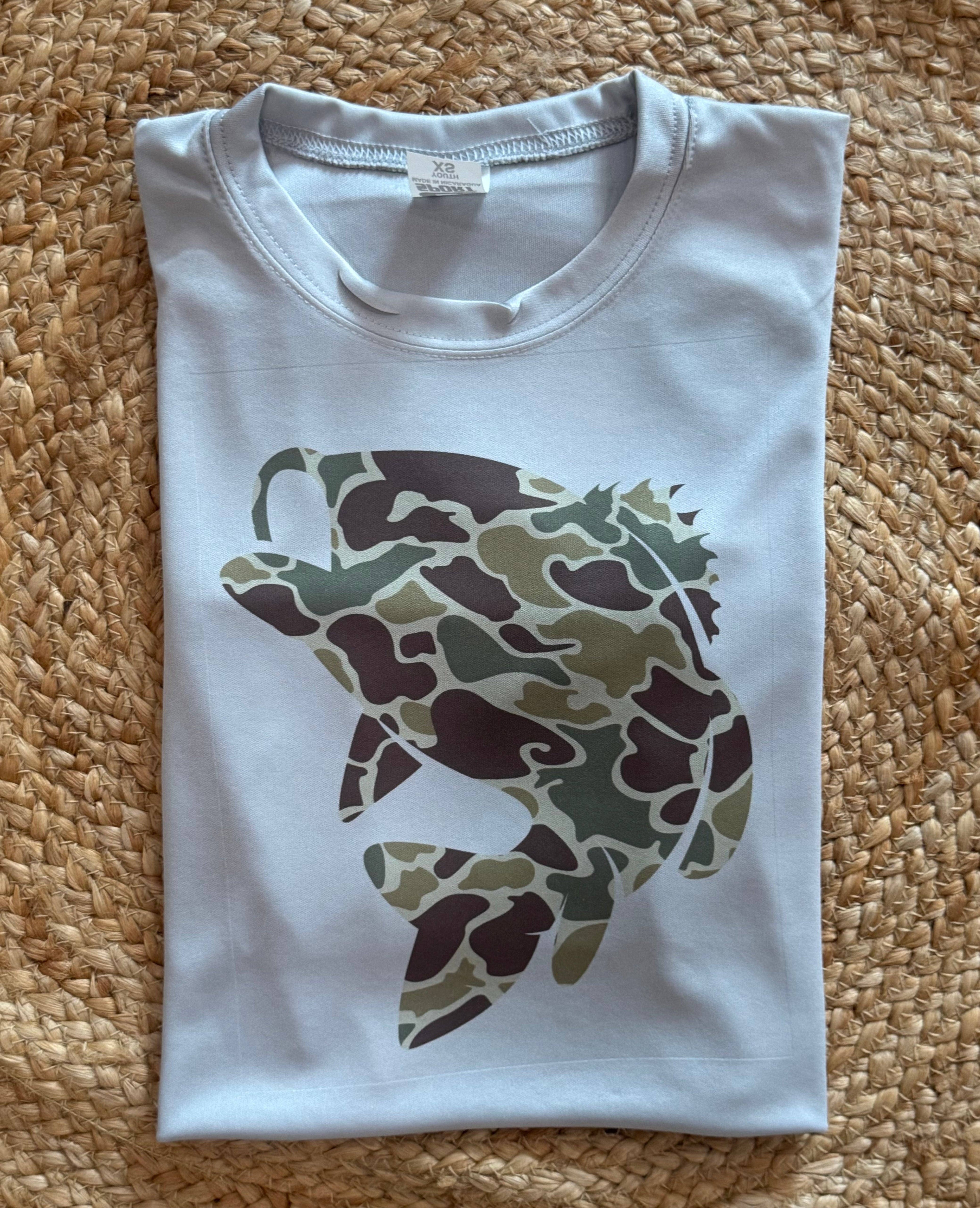 Camo Fish Tee Hoodie, Sweatshirt | PodTeesHub.com