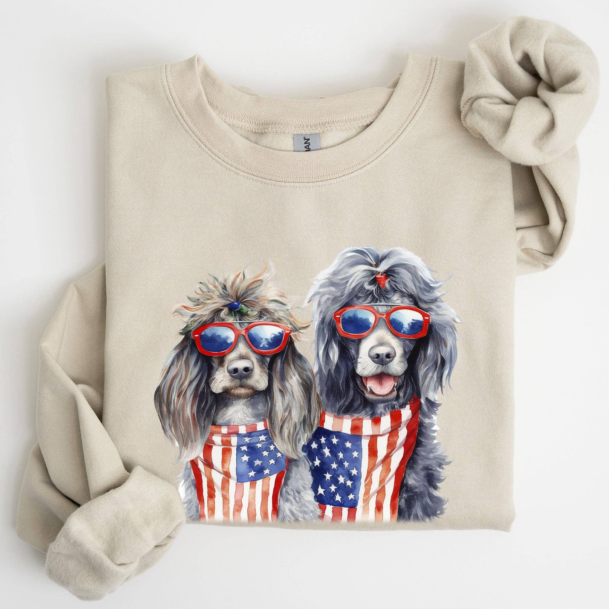 Patriotic Dogs, Hippie, Funny, 4th of July Sweatshirt T-Shirts, Hoodie | PodTeesHub.com