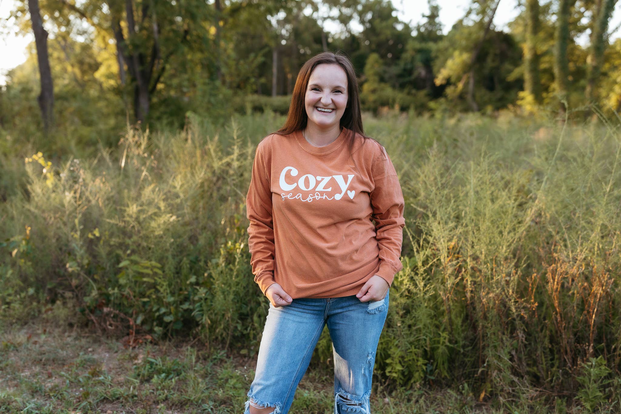 Cozy Season Long Sleeve Fall Graphic Tee - Thanksgiving Hoodie, Sweatshirt | PodTeesHub.com