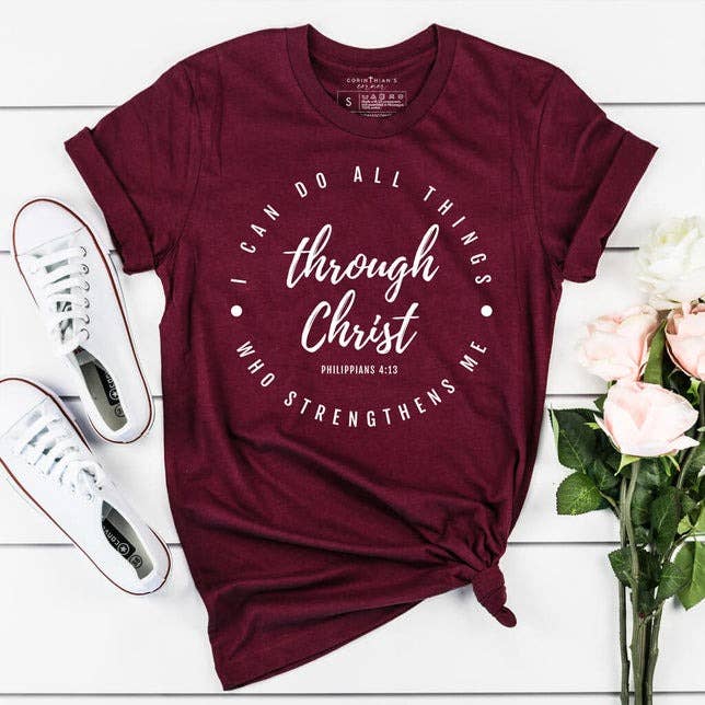 All Things Through Christ Graphic Tee Shirt Hoodie, Sweatshirt | PodTeesHub.com