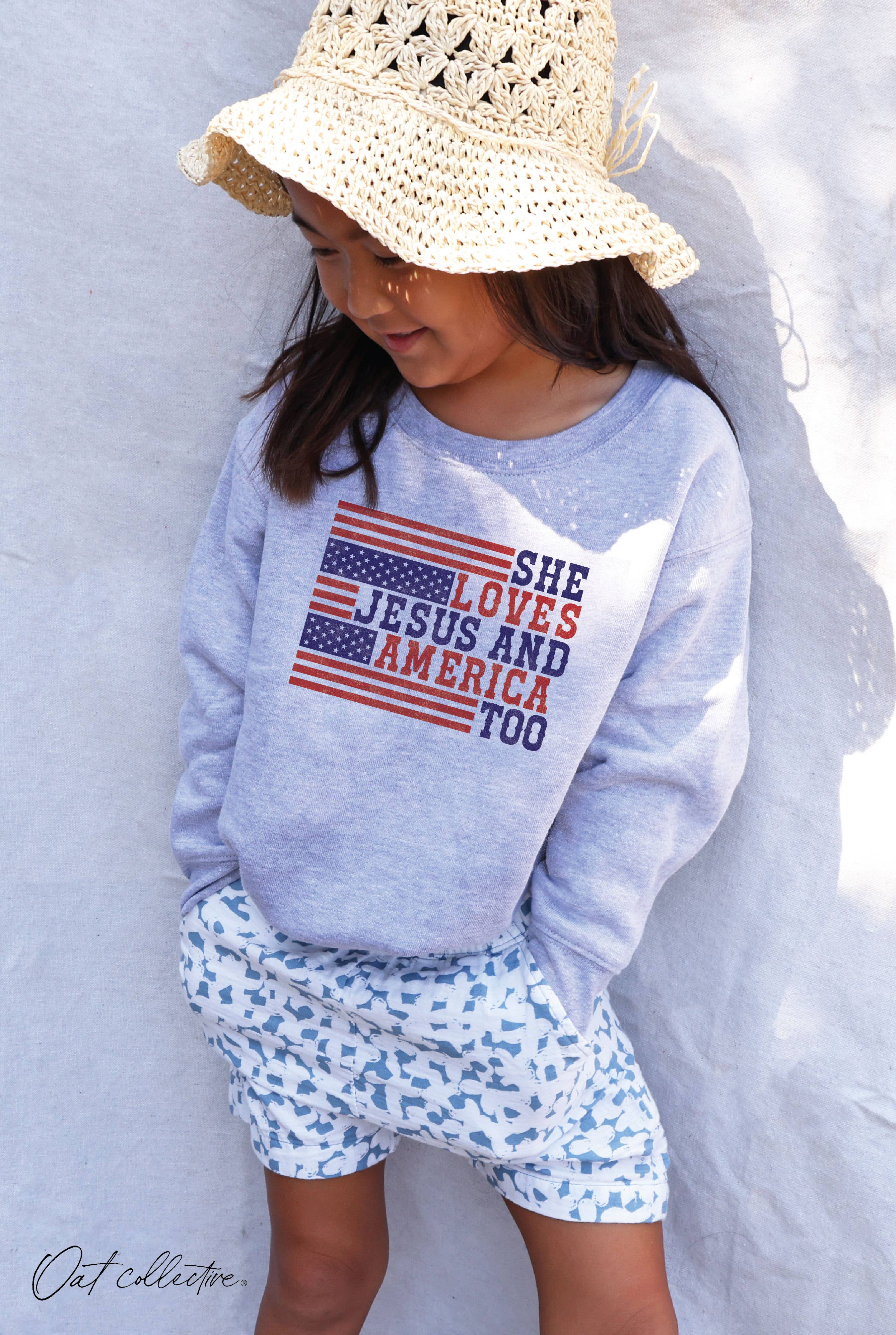 She Loves Jesus Toddler Unisex Graphic Sweatshirt T-Shirts, Hoodie | PodTeesHub.com