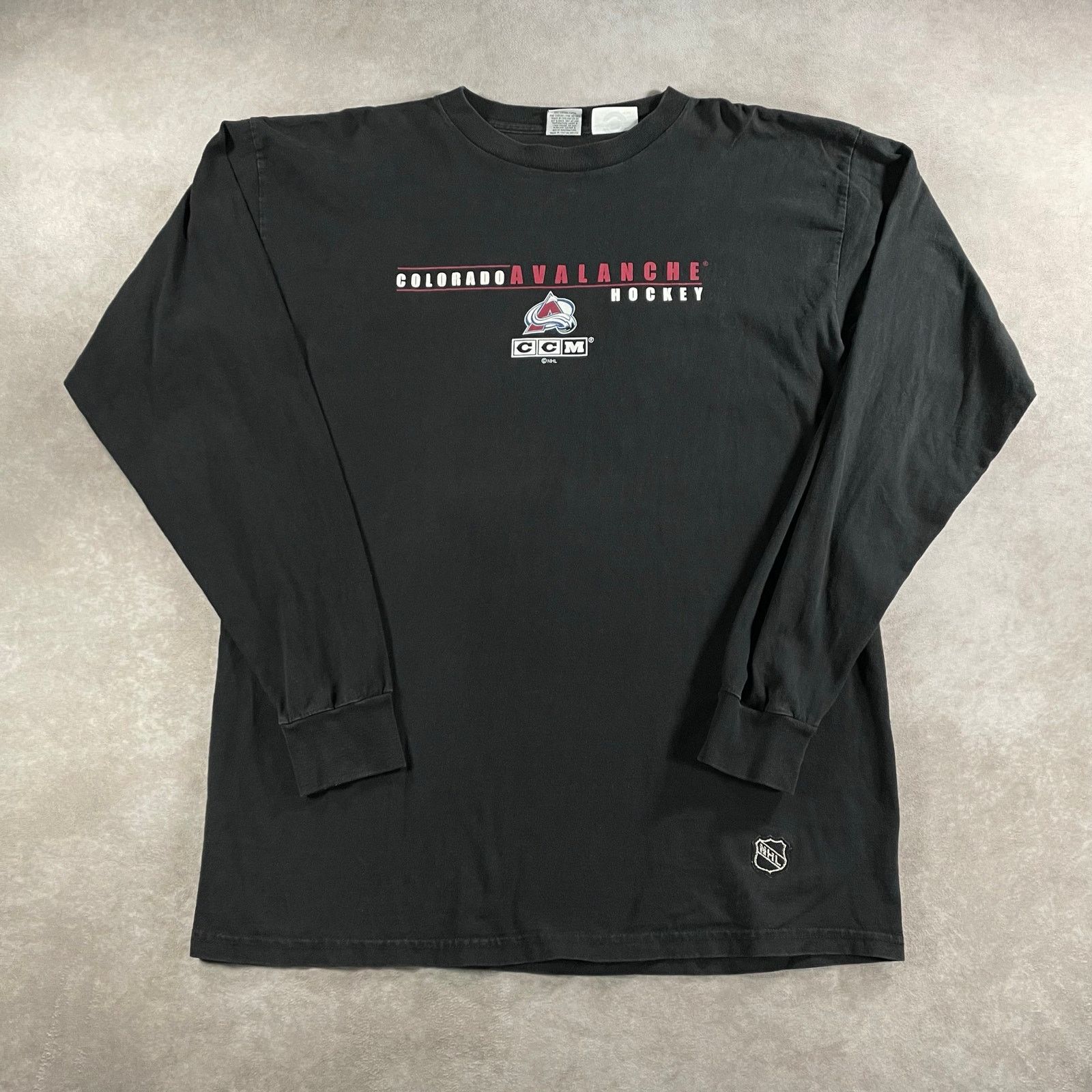 Vintage Nhl Colorado Avalanche Hockey Long Sleeve T Shirt Xl Hoodie, Sweatshirt | PodTeesHub.com