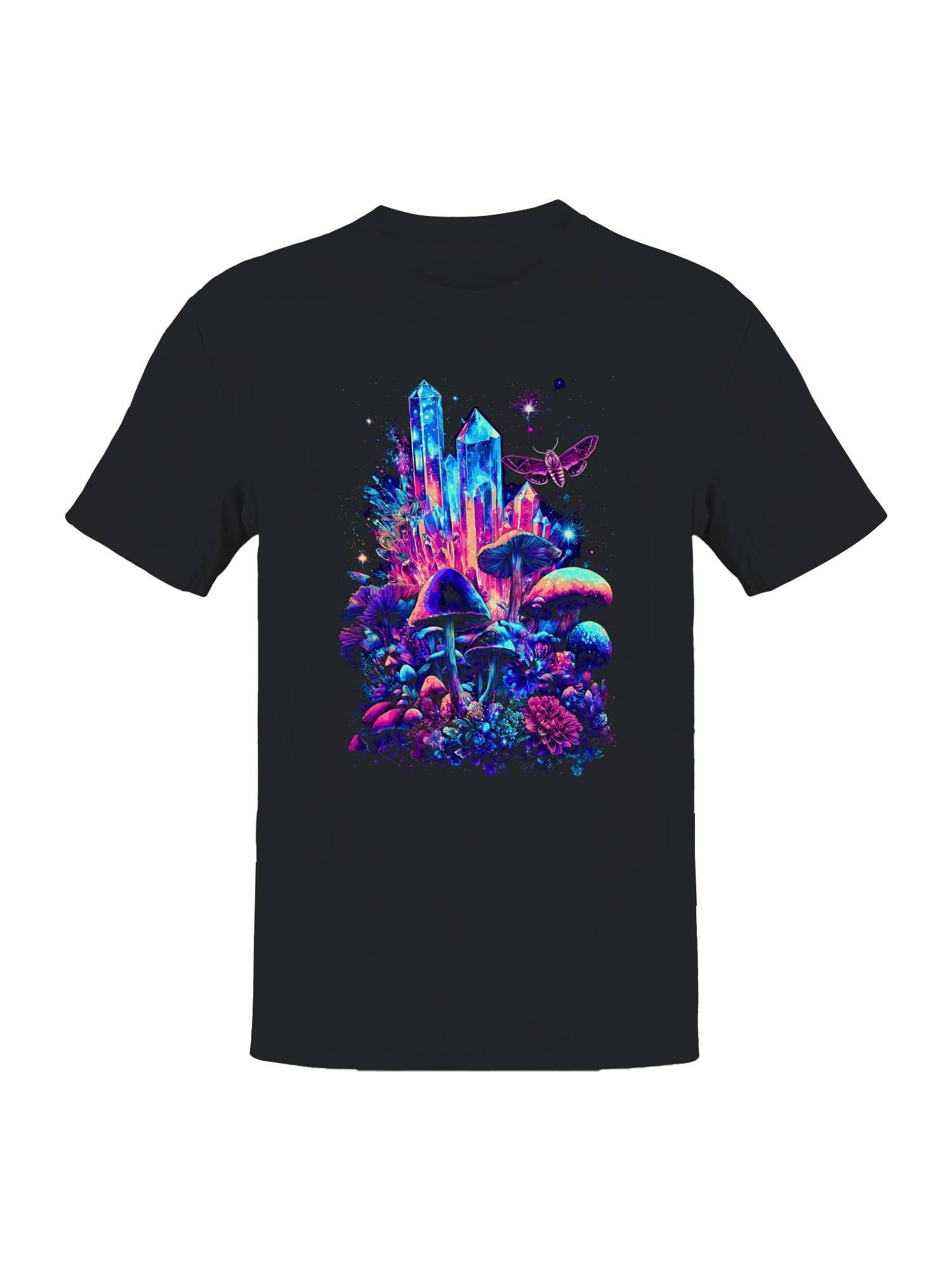 Cosmic Crystals and Psychedelic Flora Men's T-Shirt Hoodie, Sweatshirt | PodTeesHub.com