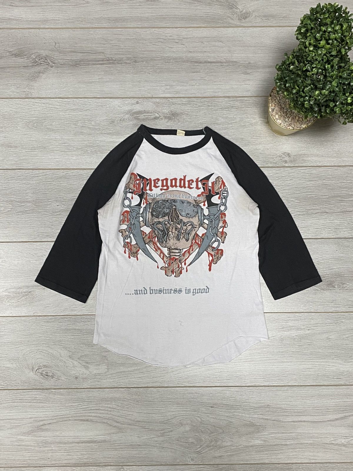Vintage Megadeth 1984 1986 Screen Vintage Baseball Shirt Long Sleeve Hoodie, Sweatshirt | PodTeesHub.com