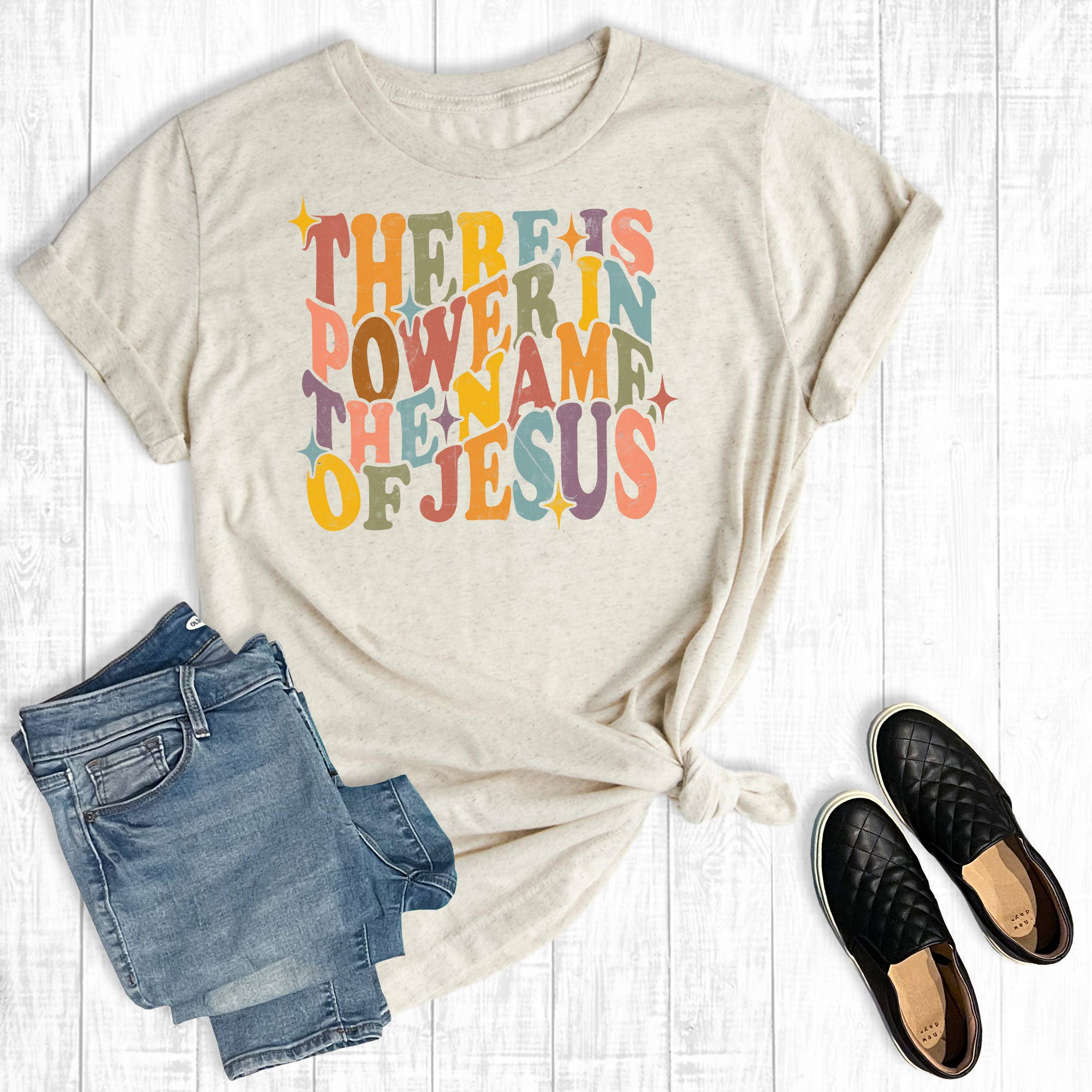 There Is Power in the Name of Jesus Graphic Tee Hoodie, Sweatshirt | PodTeesHub.com