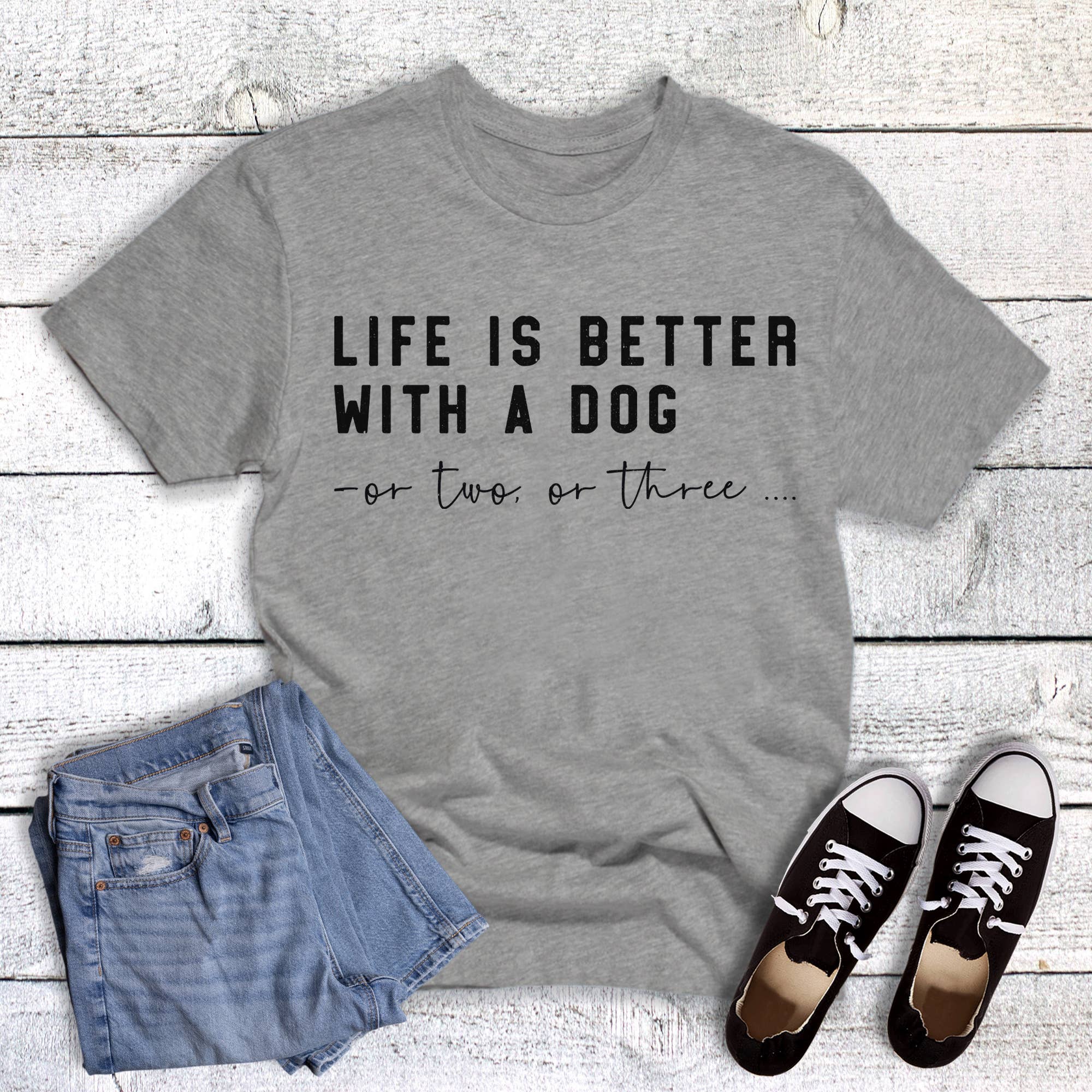 Pets Life Is Better with A Dog Graphic Tee Hoodie, Sweatshirt | PodTeesHub.com
