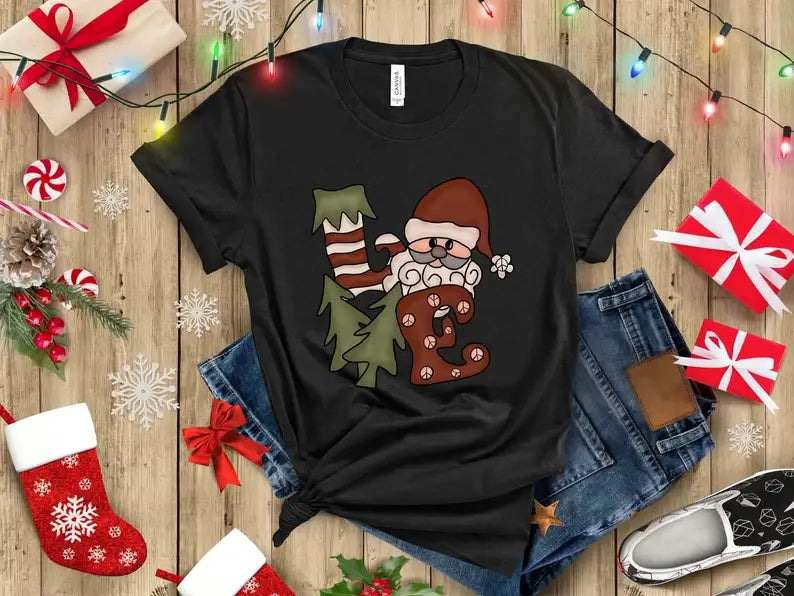 Santa Love T-Shirt Hoodie, Sweatshirt | PodTeesHub.com