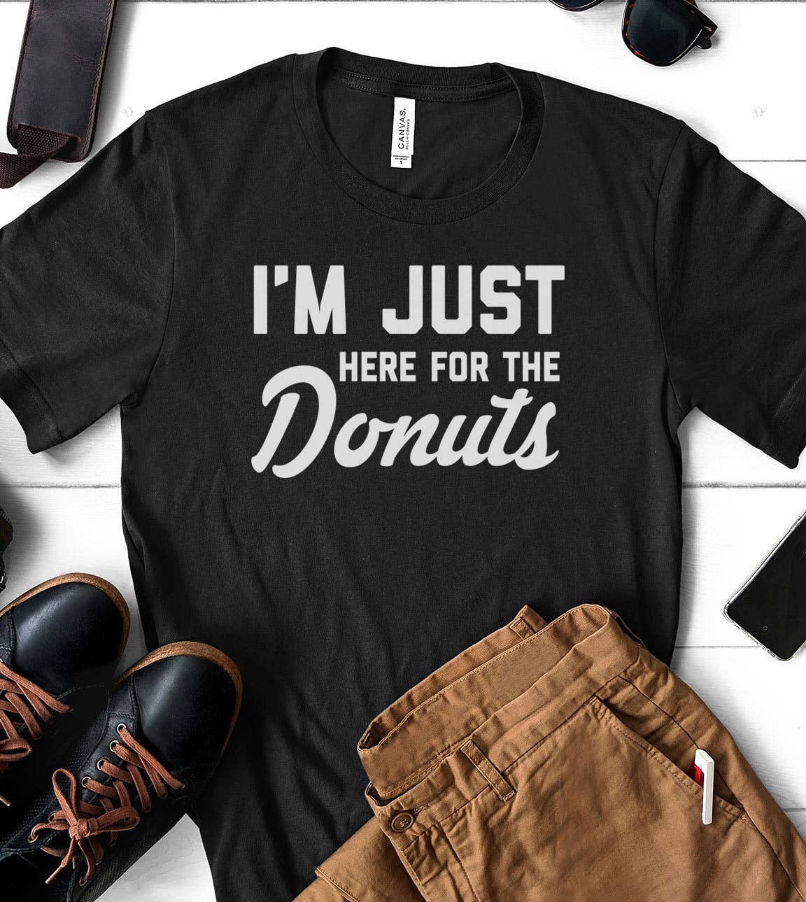 I'm Just Here For the Donuts - Donuts Sassy Funny T-Shirt Hoodie, Sweatshirt | PodTeesHub.com