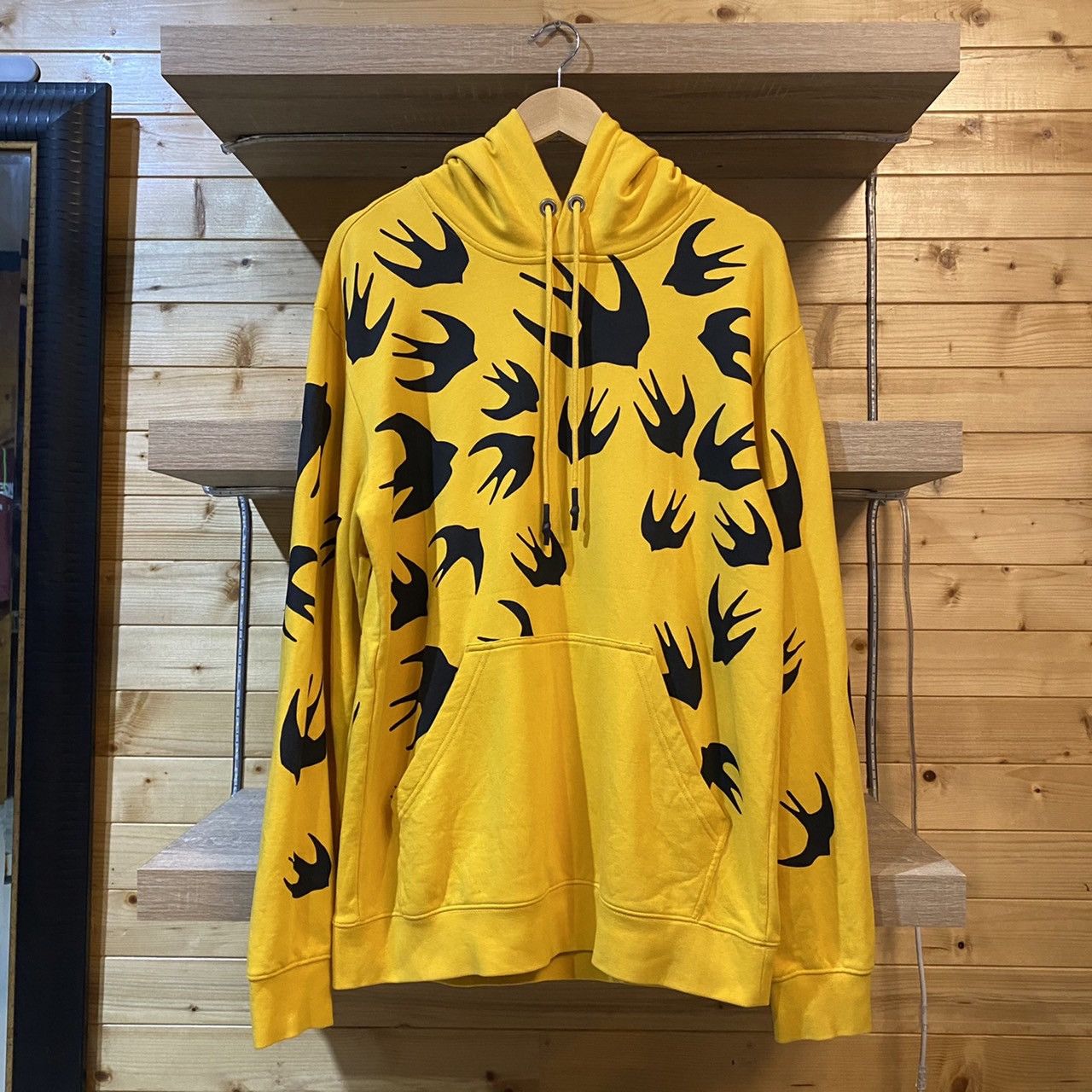 Mcq Alexander Mcqueen Alexander Mcqueen Bird Graphic Hoodie In Chrome Yellow T-Shirts, Sweatshirt | PodTeesHub.com