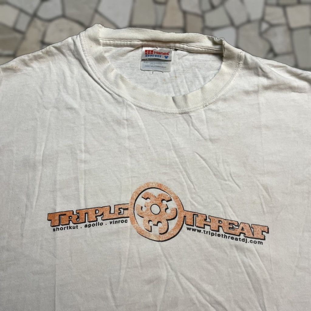 Vintage Tee Shirt Dj Shortkut Apollo Vinroc Triple Threat Xxl White Men Short Sleeve 2xl Hoodie, Sweatshirt | PodTeesHub.com
