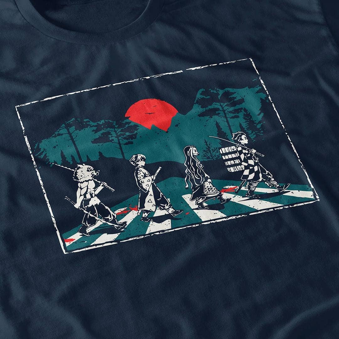 Abbey Road Anime Parody Tee Inspired Japanese Manga Hoodie, Sweatshirt | PodTeesHub.com