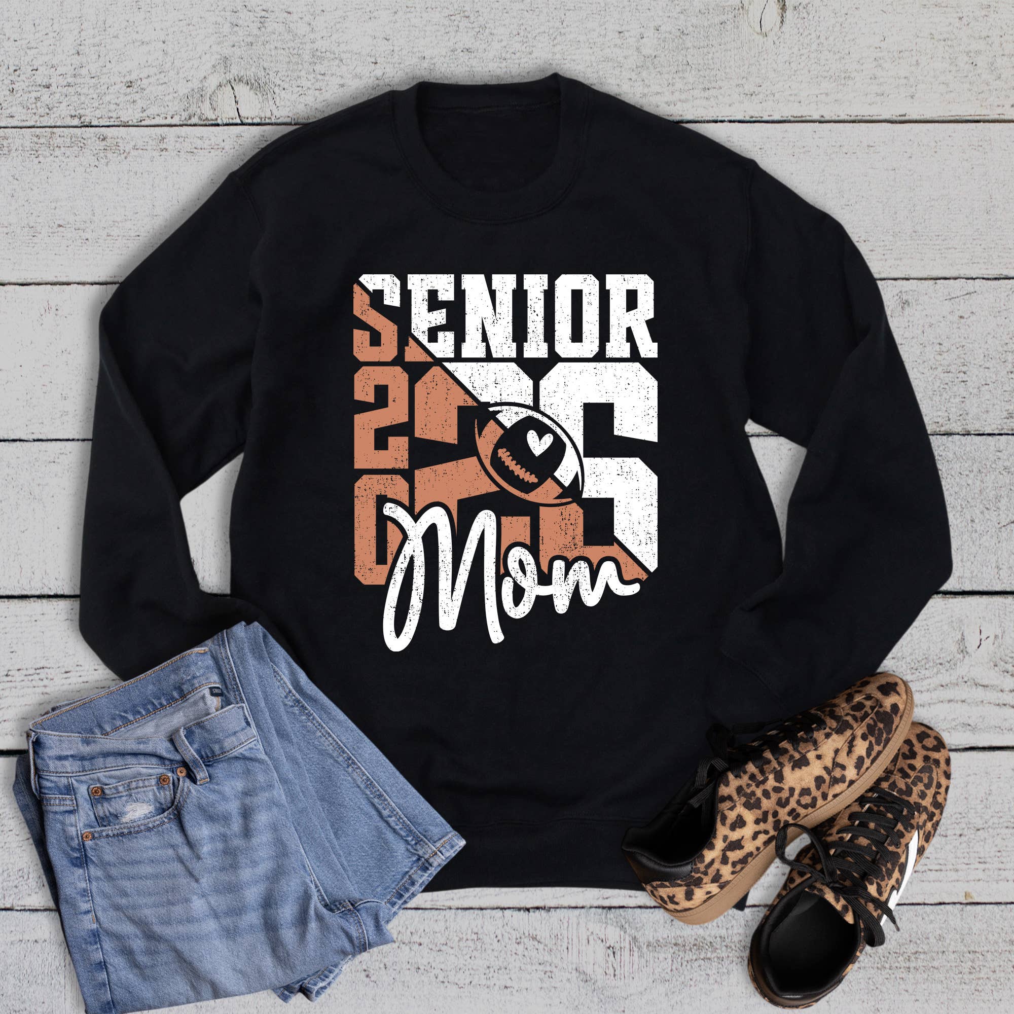 Split Senior Football Mom 2026 Sweatshirt T-Shirts, Hoodie | PodTeesHub.com