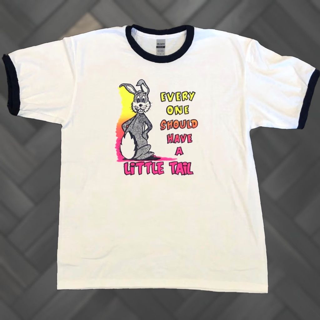Vintage Retro T Shirt Shirt Men Large White 60s 70s 70s Rats Bunny Tail Iron On Hole Little Hoodie, Sweatshirt