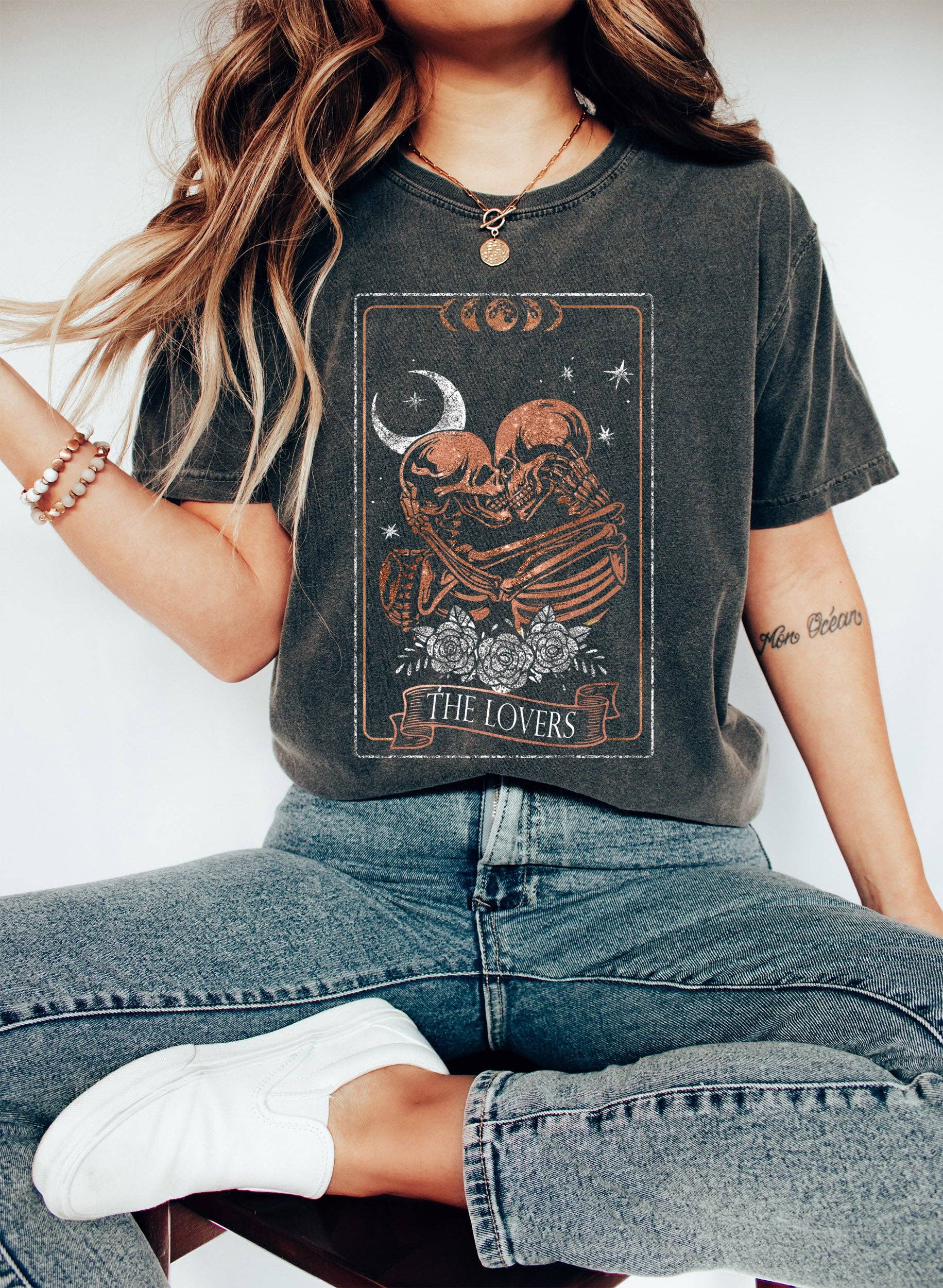 The Lovers Celestial Vintage Tarot Card T-Shirt Hoodie, Sweatshirt | PodTeesHub.com