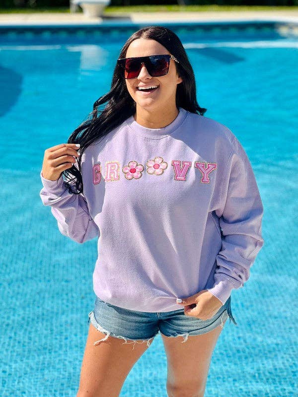 Groovy Checkered Flower Patch Sweatshirt T-Shirts, Hoodie | PodTeesHub.com