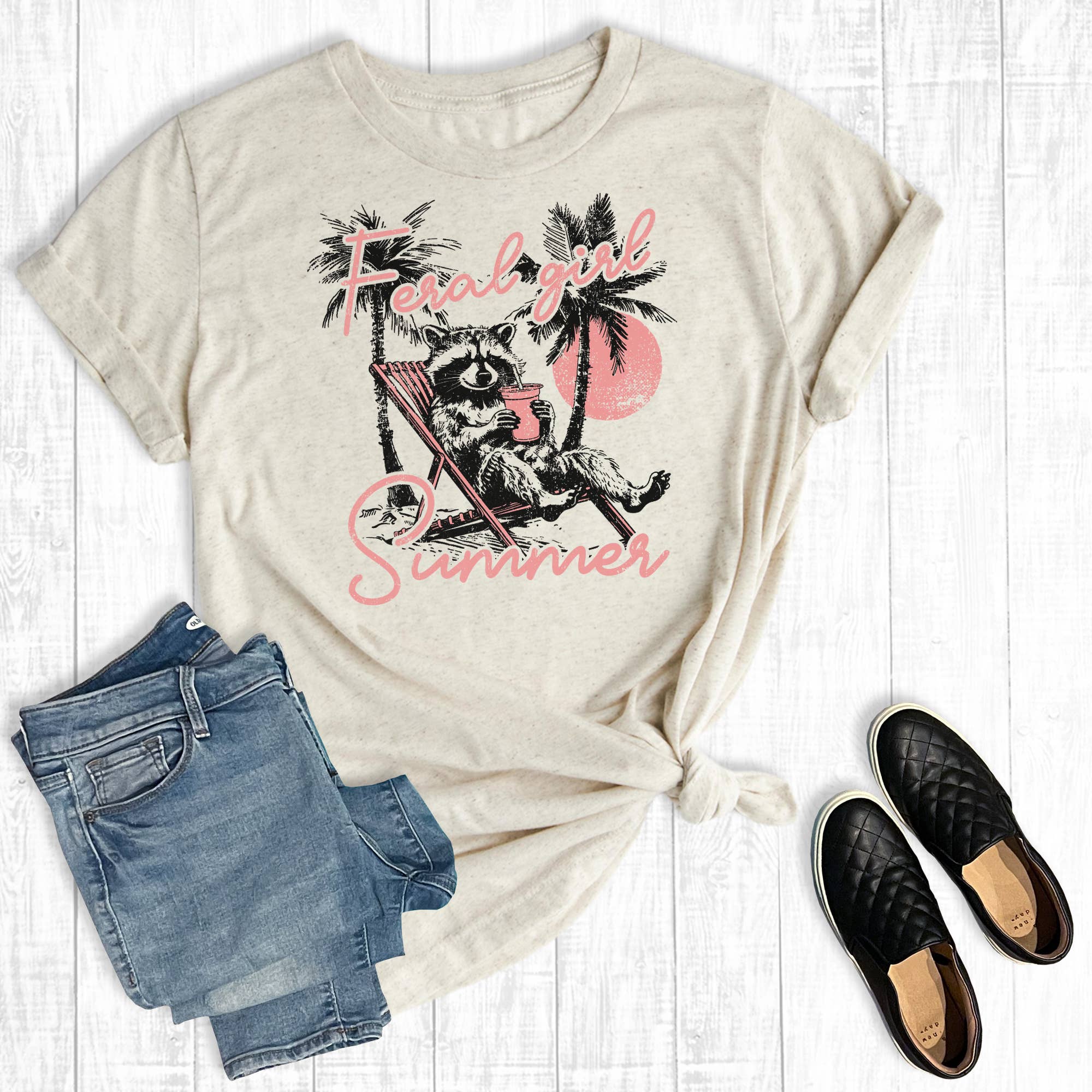 Summer Vacation Feral Girl Summer Graphic Tee Hoodie, Sweatshirt | PodTeesHub.com