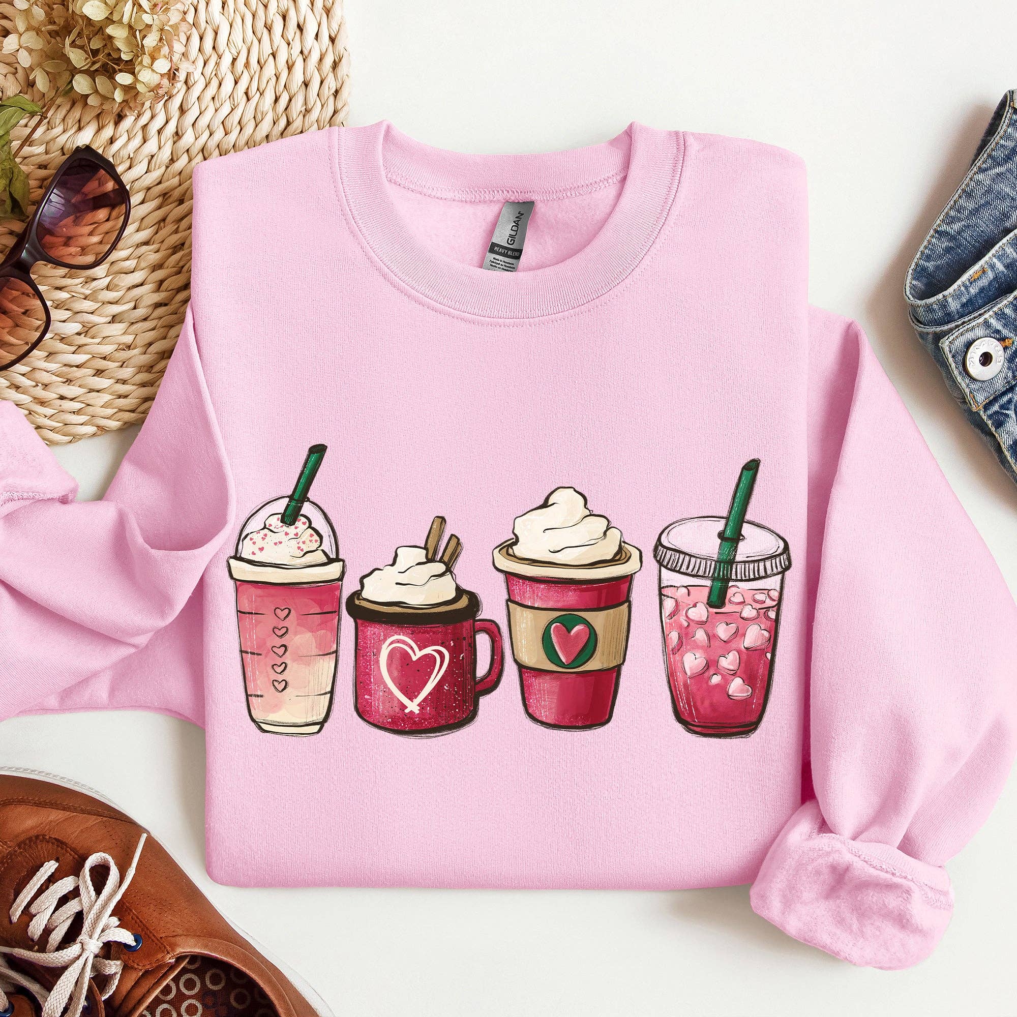 Valentine's Coffee, Drinks, Sweatshirt, Valentine's Day T-Shirts, Hoodie | PodTeesHub.com