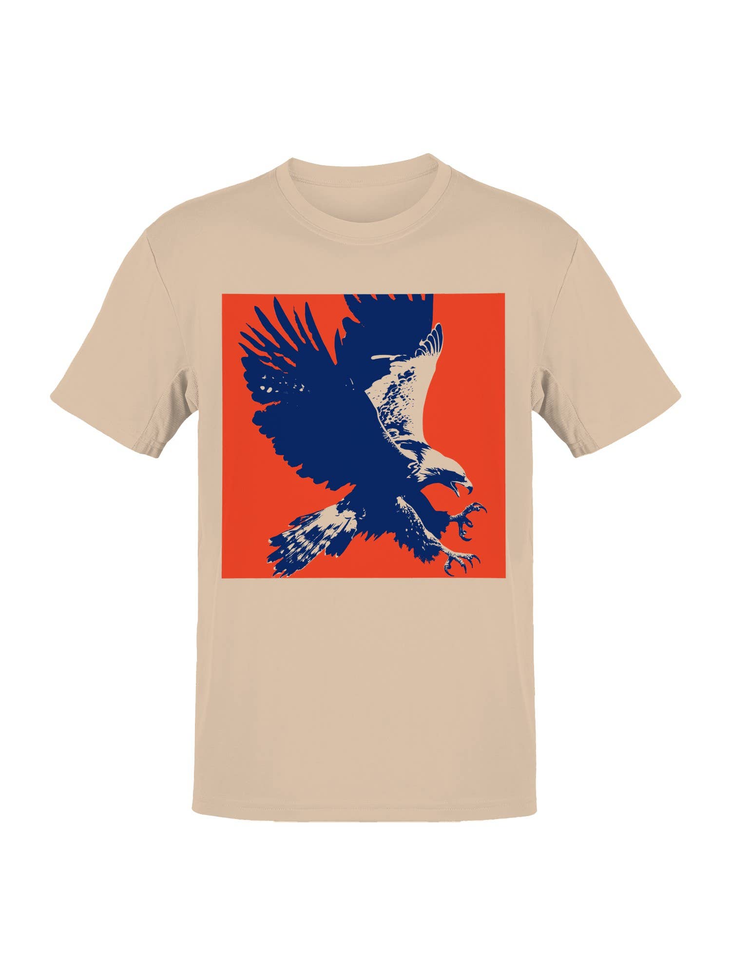 Bold Blue Eagle On Red Canvas Men's T-Shirt Hoodie, Sweatshirt | PodTeesHub.com
