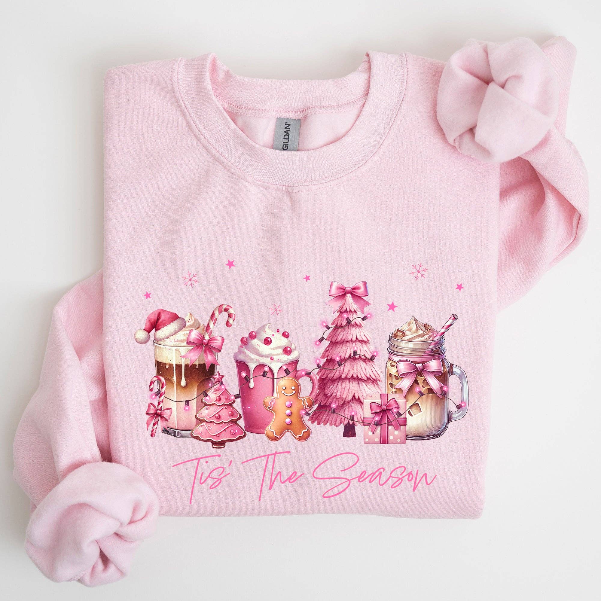 Tis the Season, Coffee Drinks, Pastel, Christmas Sweatshirt T-Shirts, Hoodie | PodTeesHub.com