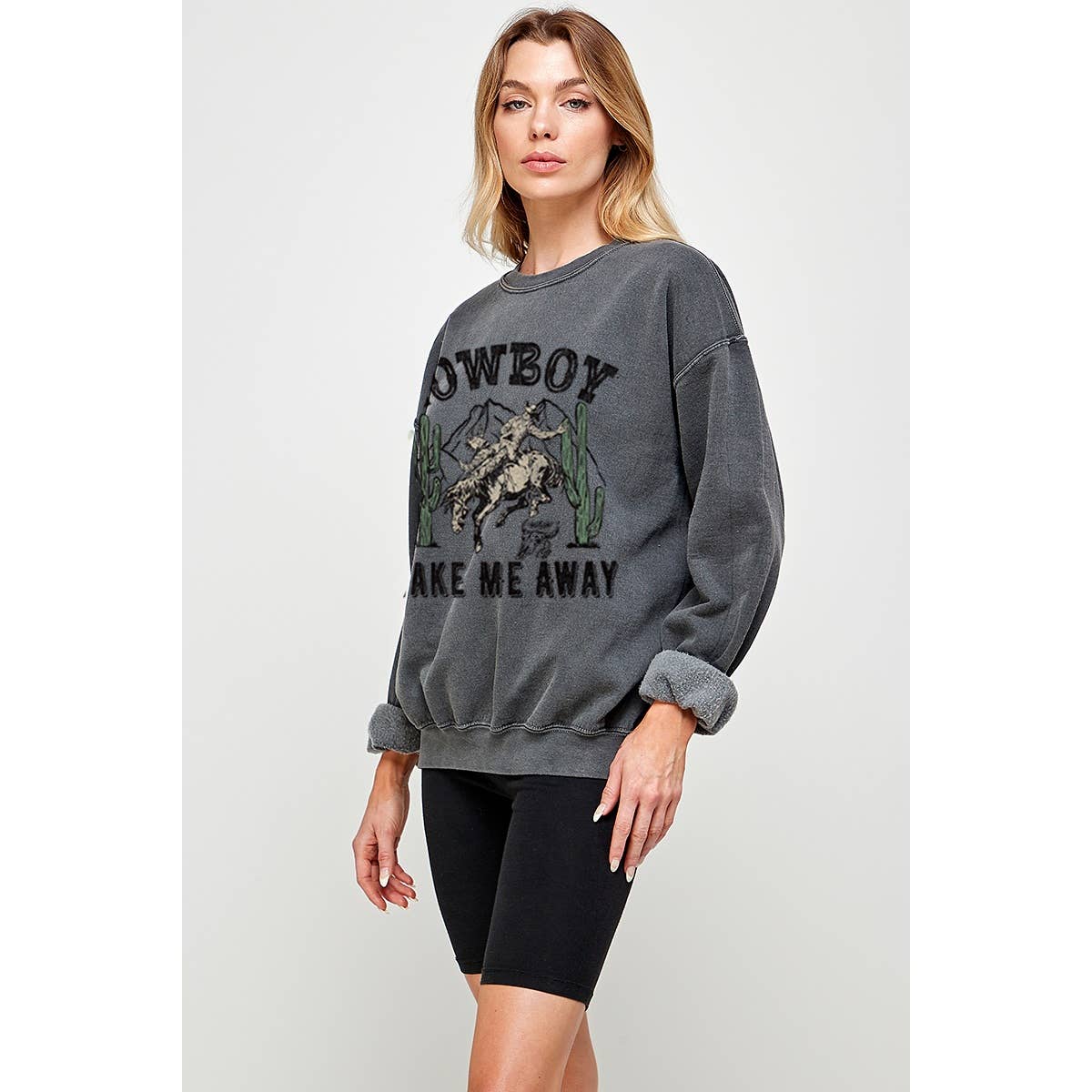 Cowboy Take Me Away Vintage Graphic Tee Pigment Dye Hoodie, Sweatshirt | PodTeesHub.com
