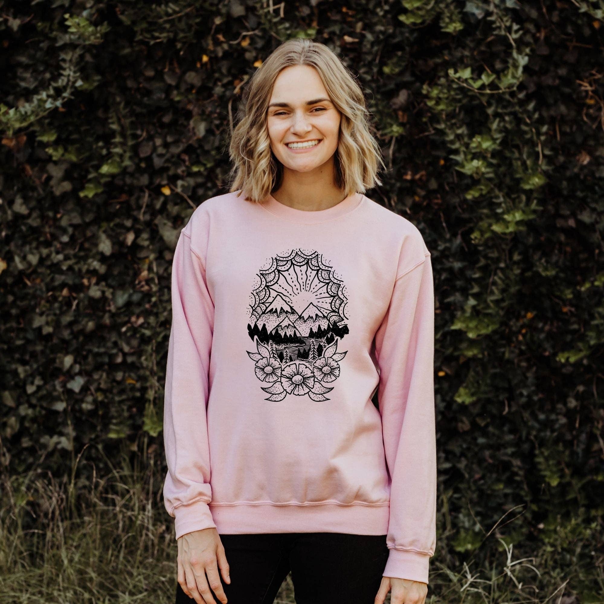 Snowy Mountain Sweatshirt Nature Hoodie *Unisex Fit* T-Shirts | PodTeesHub.com