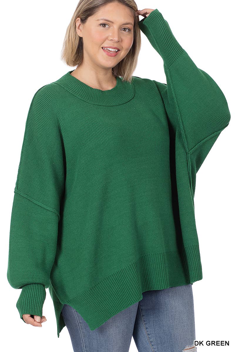 .1017 Plus Side Slit Oversized Sweater SI-26608 T-Shirts, Hoodie, Sweatshirt | PodTeesHub.com