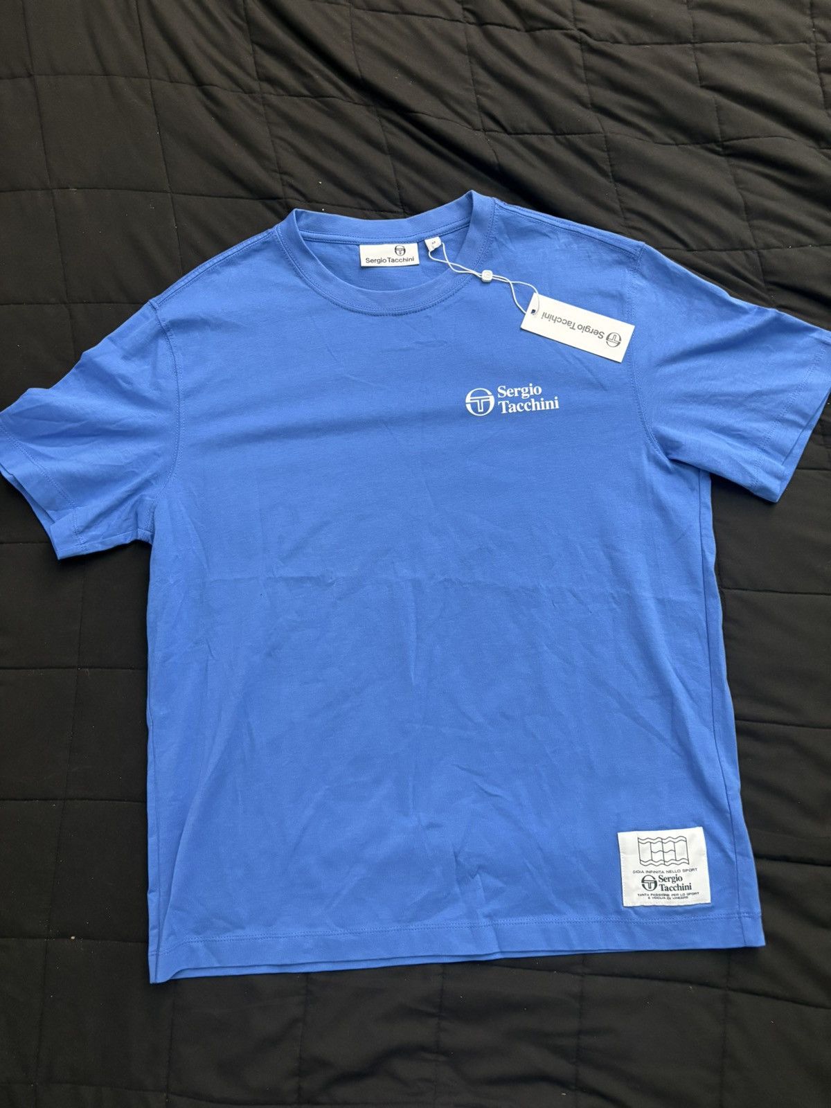 Tacchini Sergio Tacchini Blue Sports Tee Hoodie, Sweatshirt | PodTeesHub.com