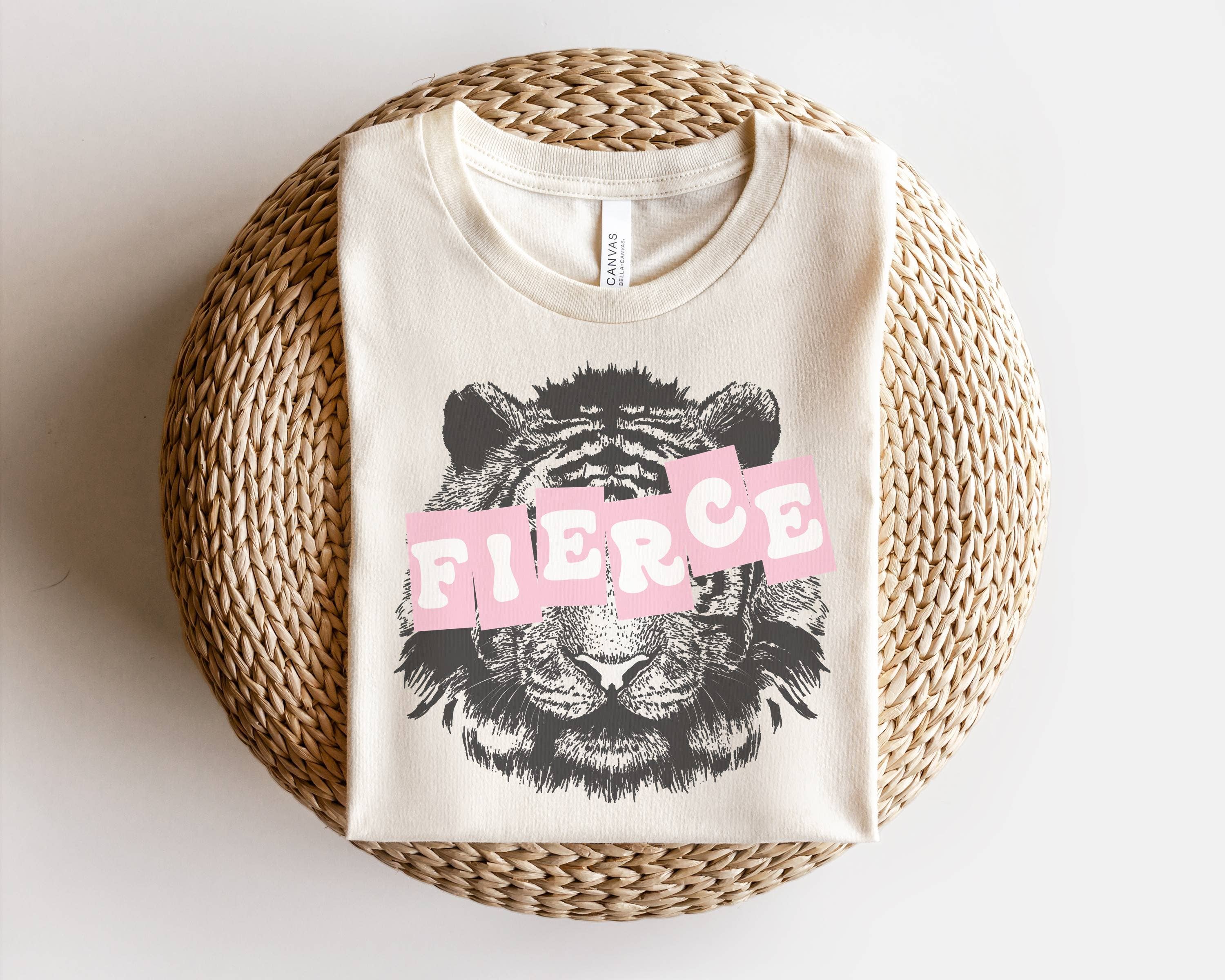 Fierce Tiger Tee | Retro Boho Tshirt Hoodie, Sweatshirt | PodTeesHub.com