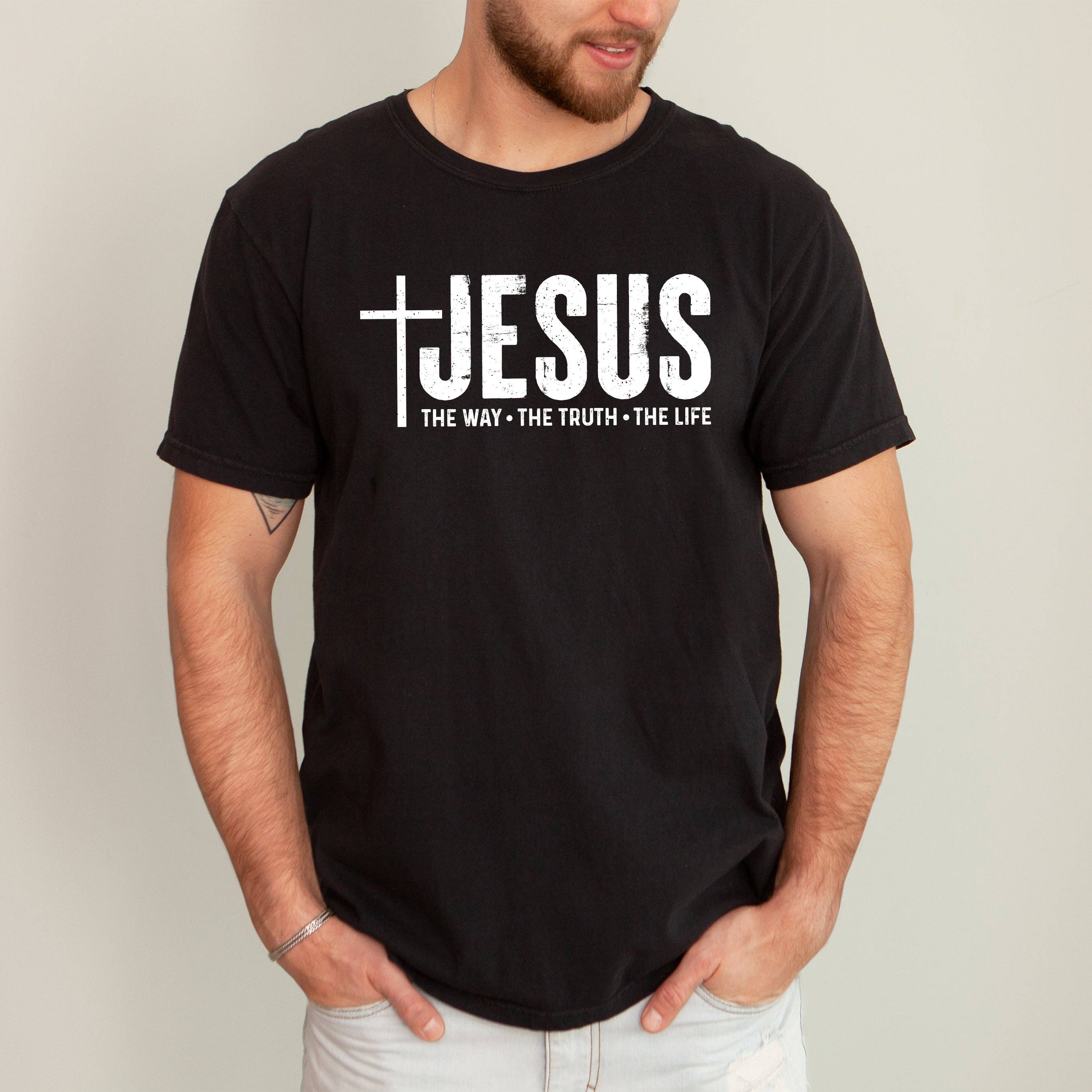 Jesus, the Way, the Truth, the Life, Christian Gospel Tshirt Hoodie, Sweatshirt | PodTeesHub.com