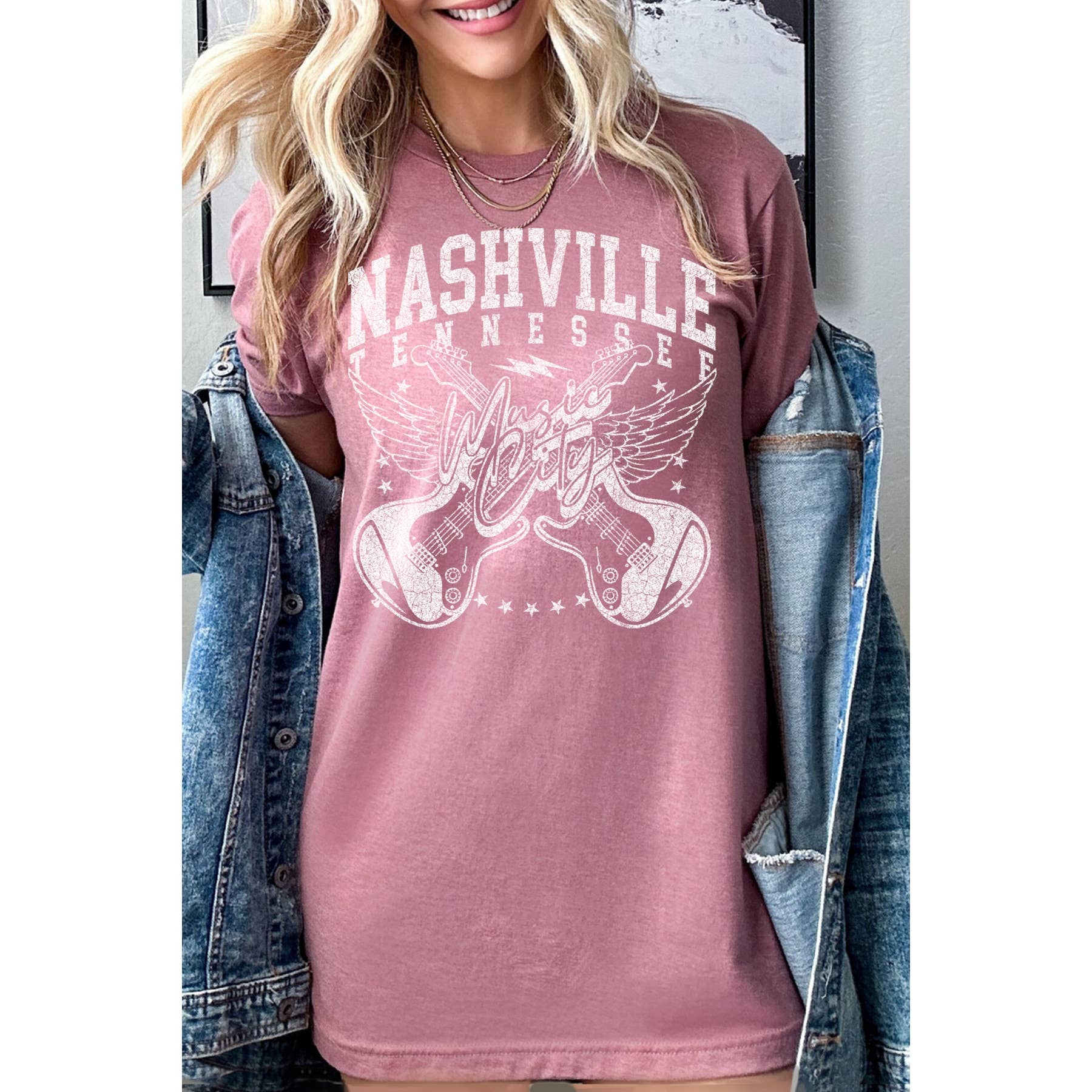 Nashville Women's Screen Printed T-Shirt Hoodie, Sweatshirt | PodTeesHub.com