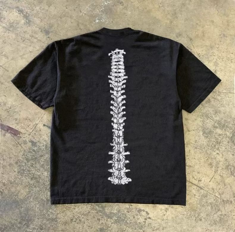 Vintage Black Retro Bone Print T Shirt Hoodie, Sweatshirt | PodTeesHub.com