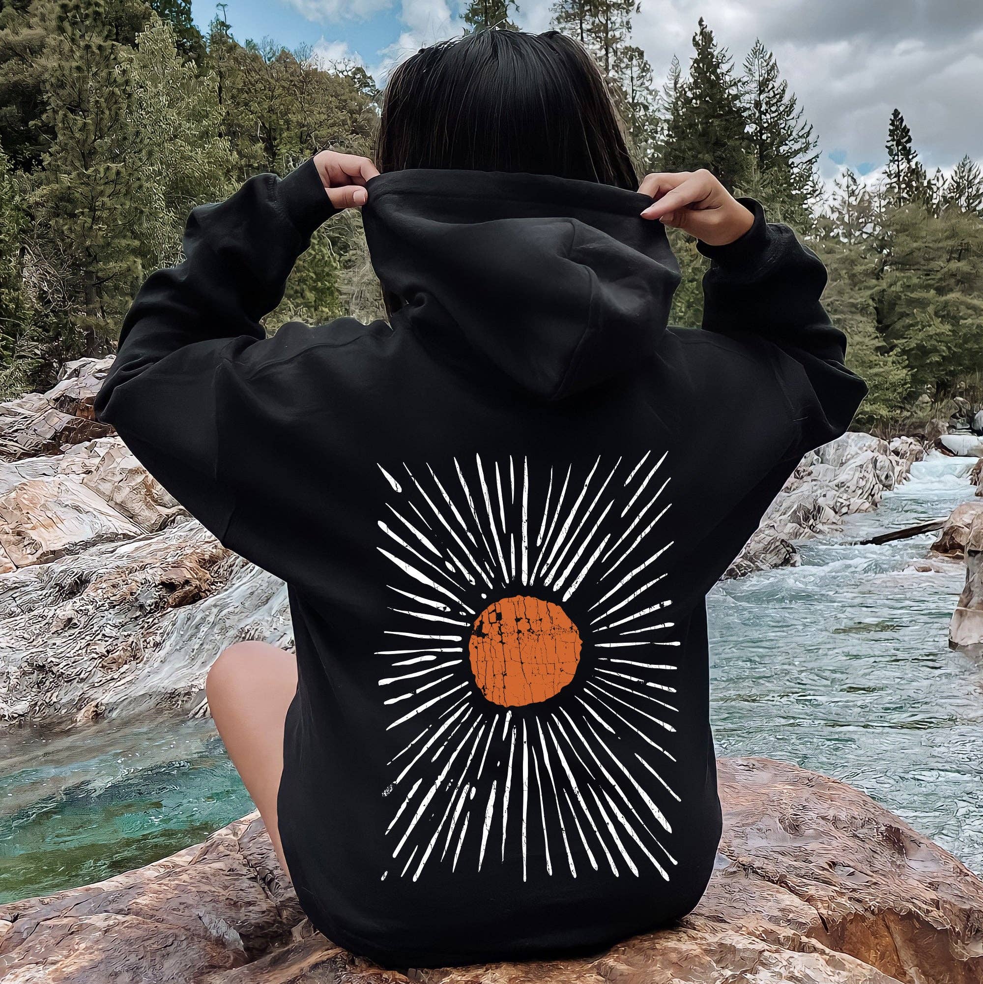 Boho Starburst, Celestial, Retro Hoodie T-Shirts, Sweatshirt | PodTeesHub.com