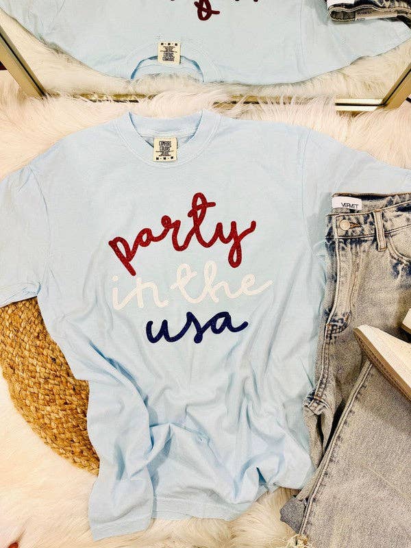 Red, White, and Blue Glitter Yarn Tee Hoodie, Sweatshirt | PodTeesHub.com