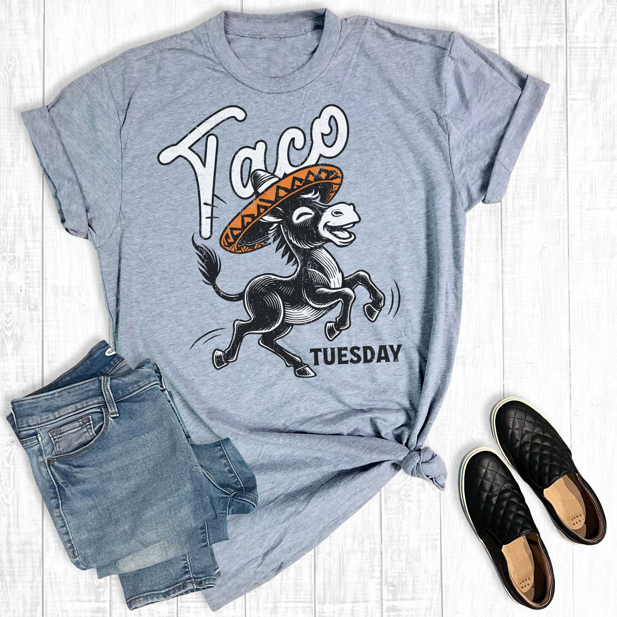 Funny Taco Tuesday Donkey Graphic Tee Hoodie, Sweatshirt | PodTeesHub.com